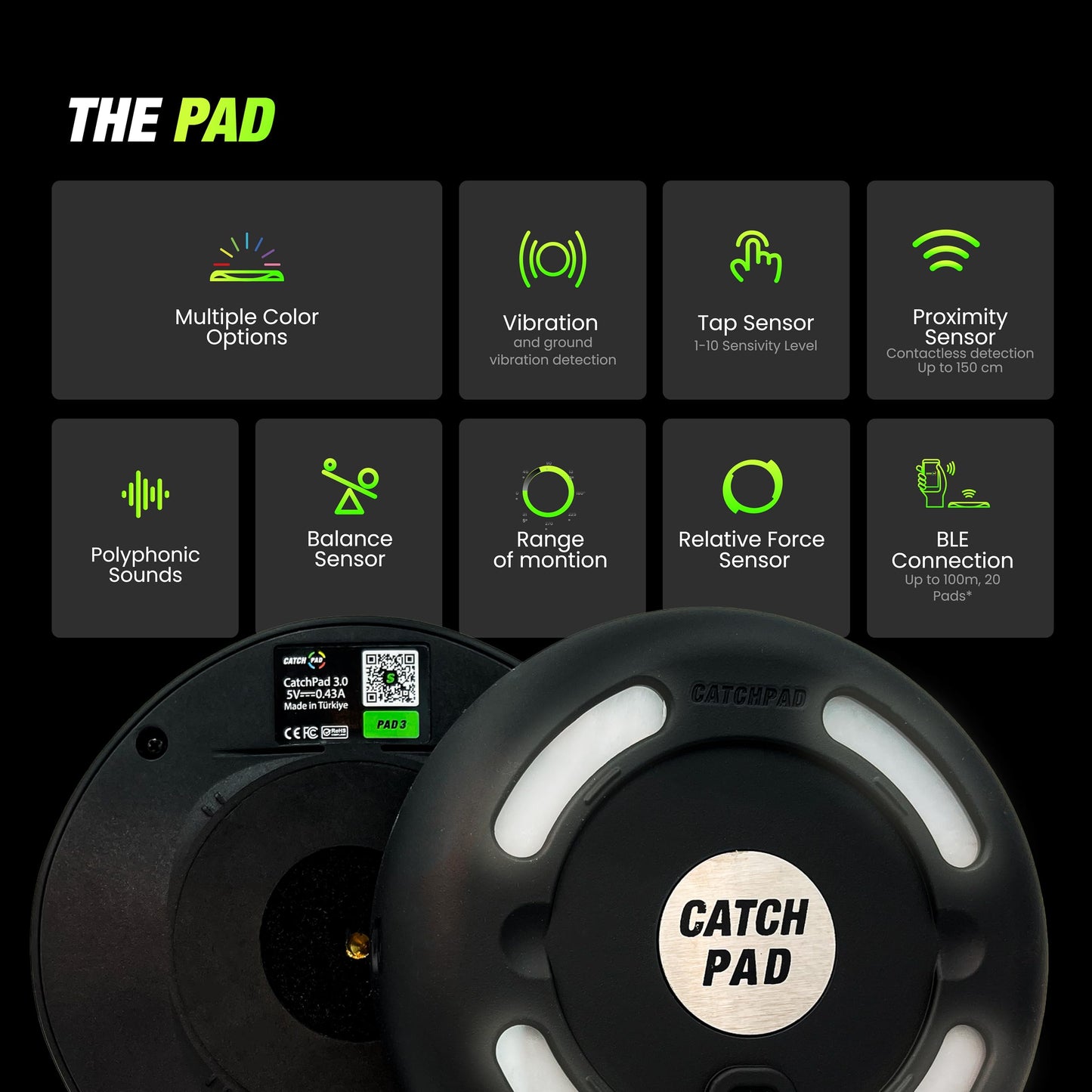 CatchPad Reaction Training Platform - Improves Reaction Time, Speed, Agility & Coordination for Athletes, Trainers, Physical Therapists - AI Powered Smart Training(4 Pads - Pro ( Basic Kit ))