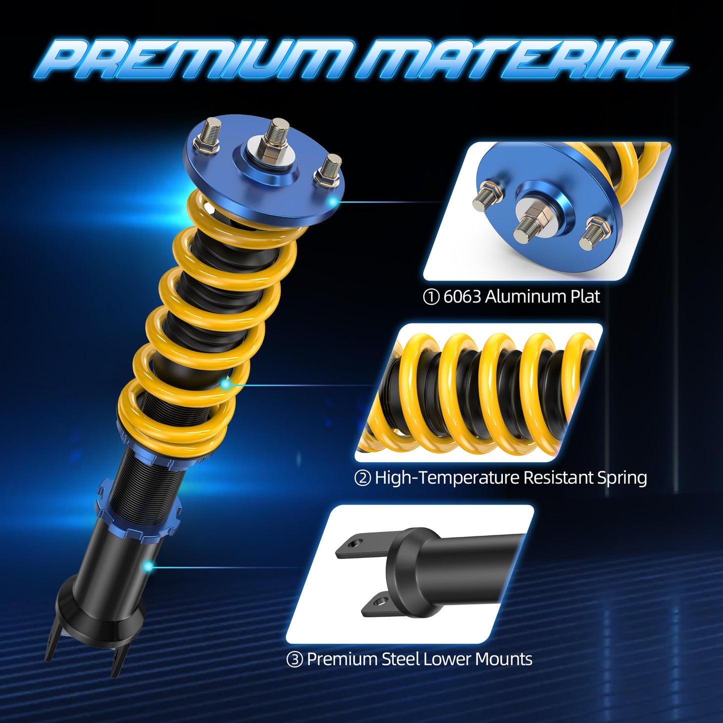 AUTOSTARSHIP Height Adjustable Coilover Lowering Kit Compatible for 09-14 Honda ACURA TSX, 08-12 Honda Accord Suspension Coil Spring Strut Shocks (4pcs)