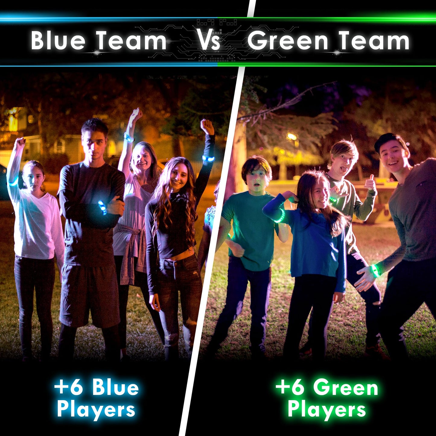 Capture The Flag REDUX: Glow-in-The-Dark Bracelet Expansion Set | Add 12 Players | Outdoor Games for Kids | Gift Idea for Teen Boys | Alternative to Hover Soccer & Light Up Basketball | By Starlux