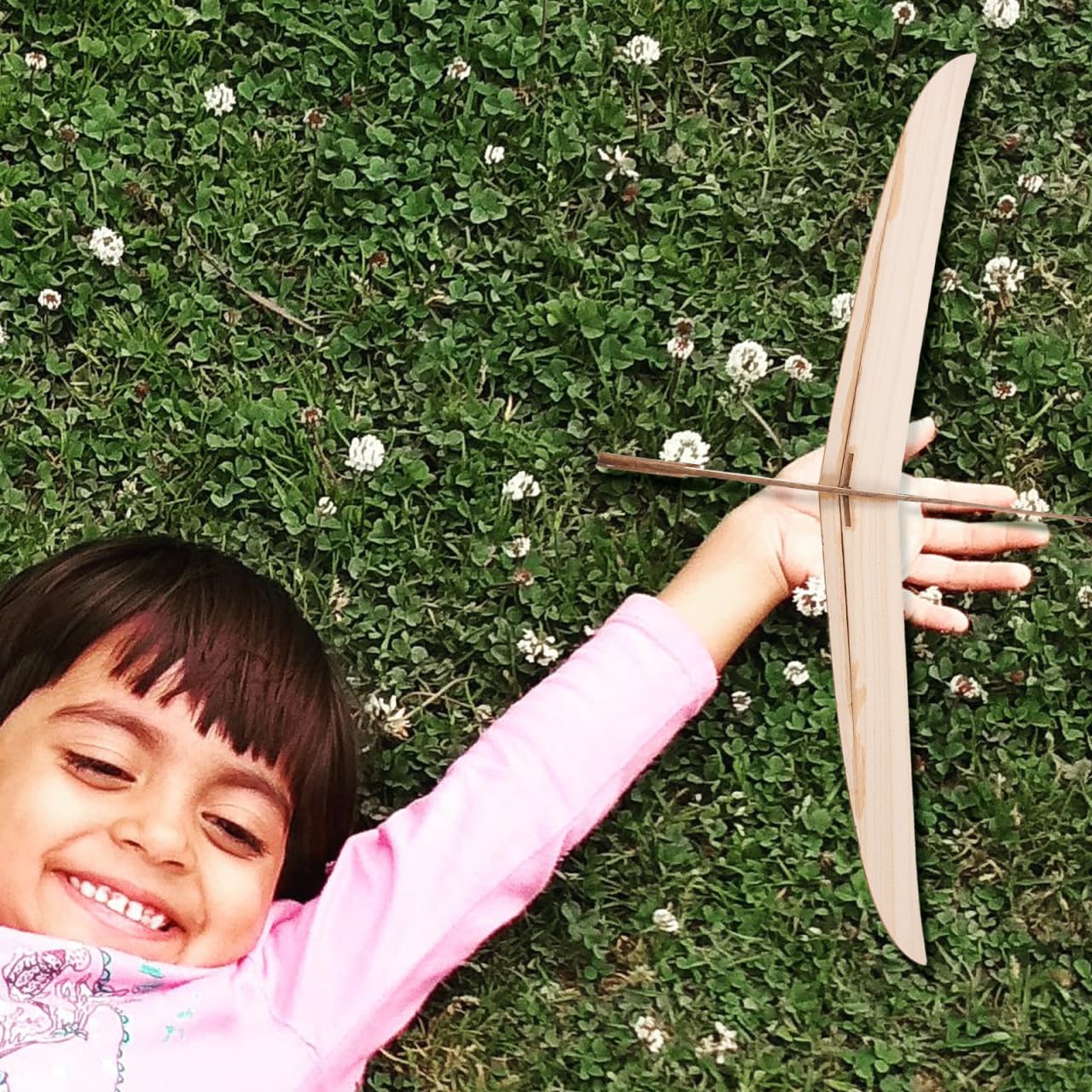FOYTOKI Wooden Hand Thrown Glider Plane Kit DIY Model Aeroplane for Boys and Girls Adults Hand Launch Glider for Indoor Outdoor Play