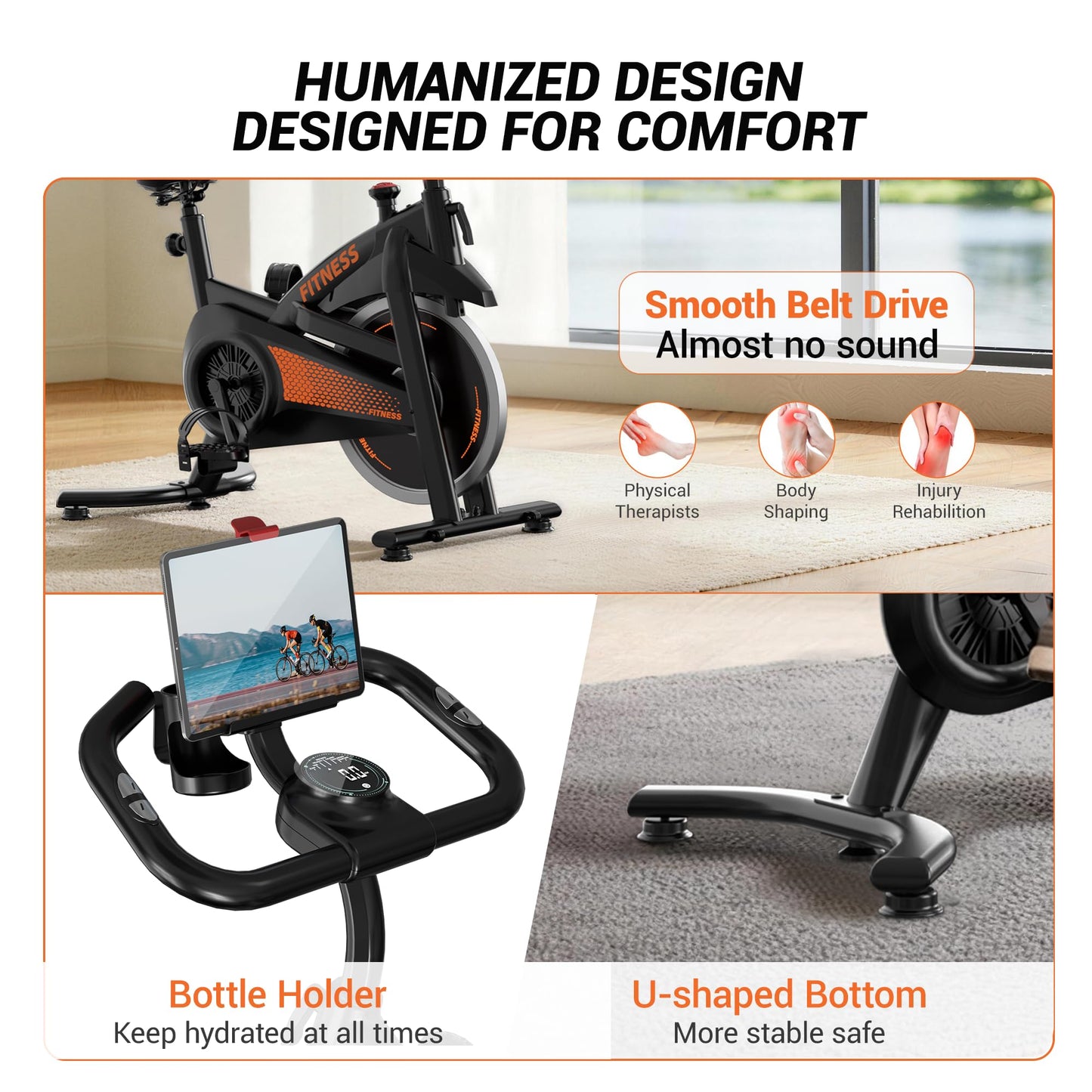 CURSOR FITNESS Recumbent Exercise Bike, 16-Level Magnetic Resistance Recumbent Exercise Bike for Home Gym Cardio Workout Training