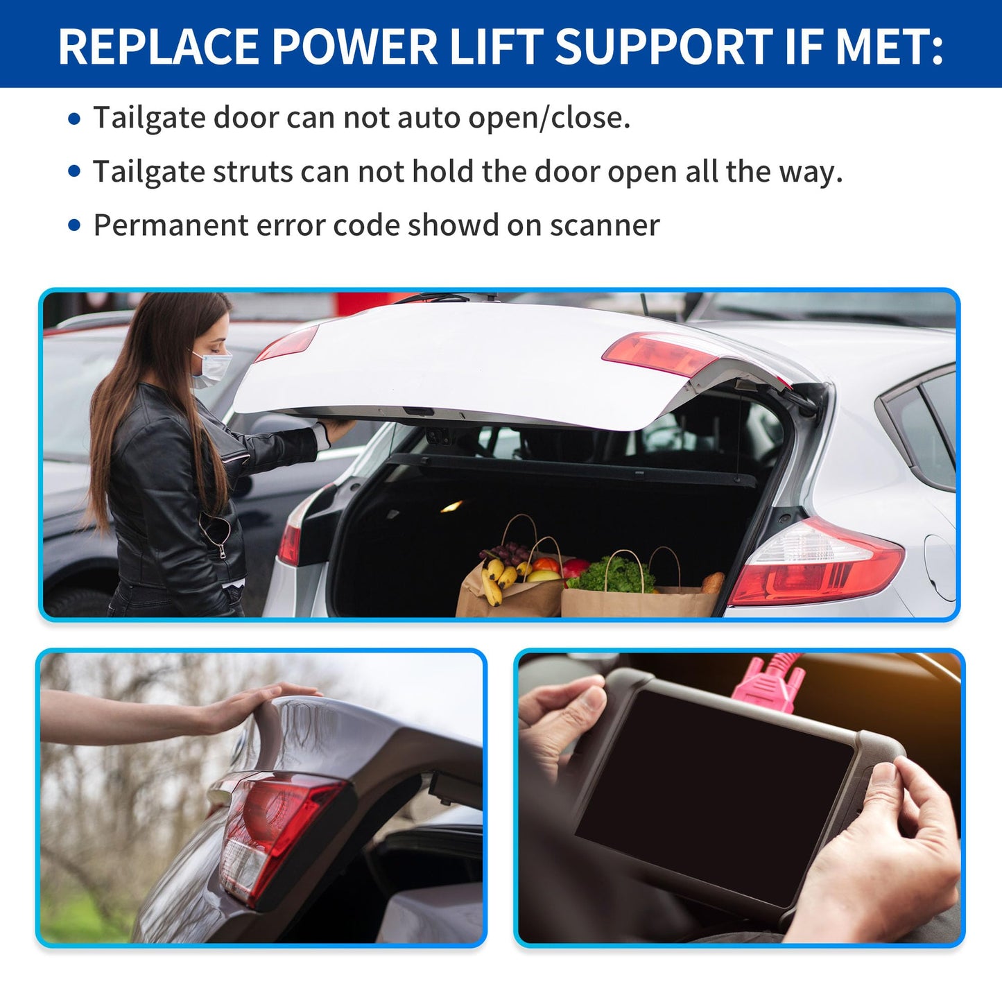 X AUTOHAUX Rear Left Right Tailgate Power Lift Support for Toyota Fortuner 2015-2020 Liftgate Power Hatch Shock Strut No.6892071030/6891071030/6891071032 Electric Trunk Power Liftgate 1 Pair