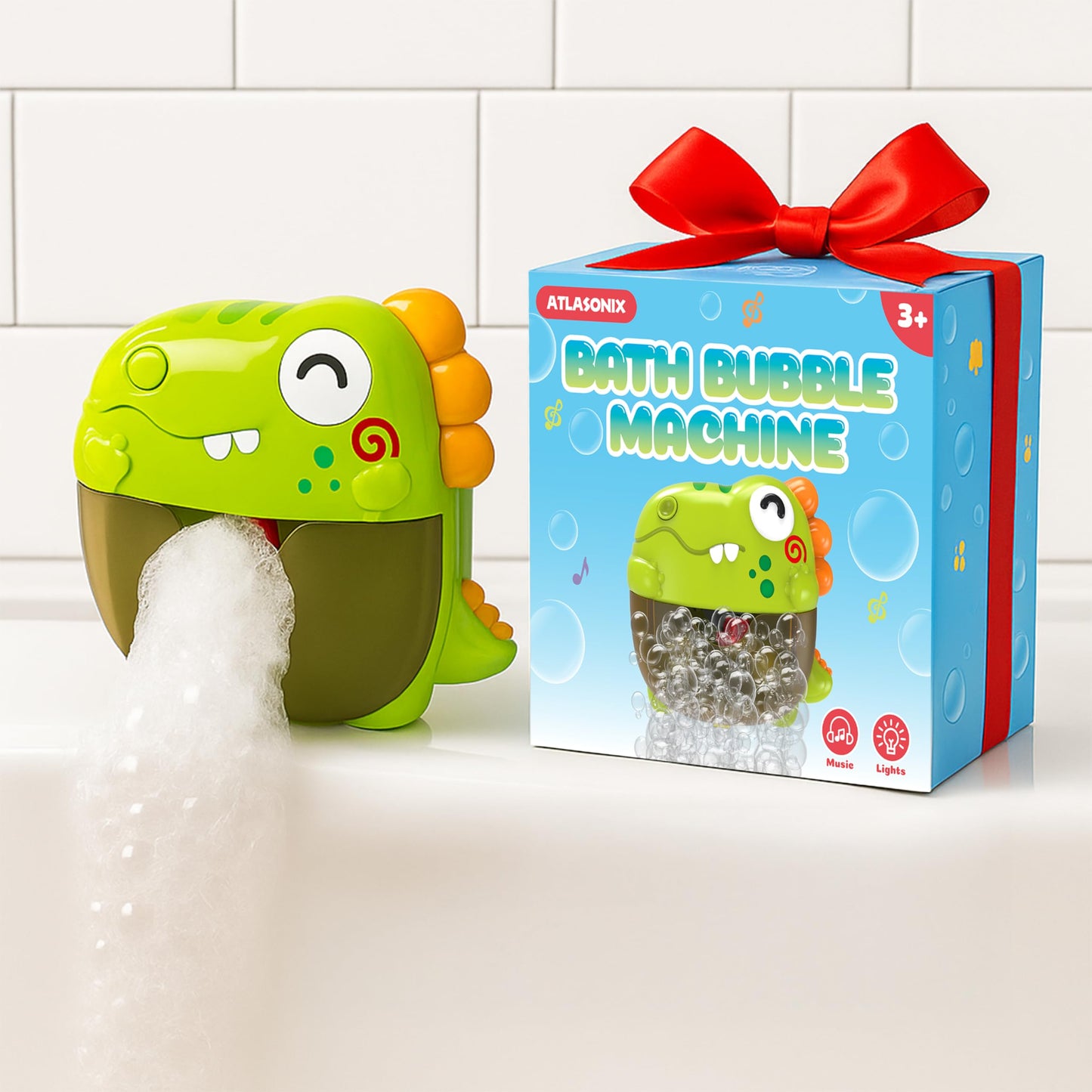 Bath Bubble Machine - Bathtub Bubble Machine Bath Toys | Bathtub Bubble Machine, Light Up Bubbles Maker for Bathtub - Bubbles Bath Maker with Lights and Music, BPA Free