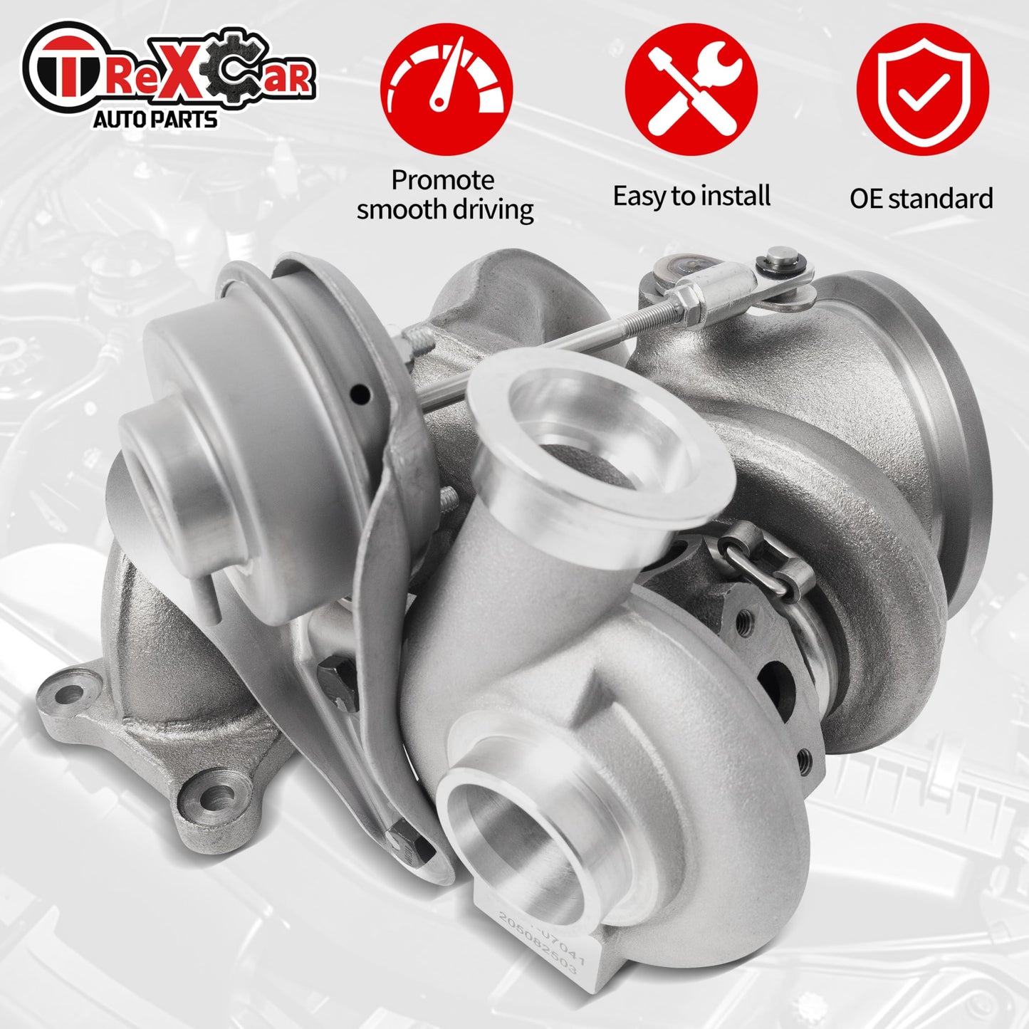 TREXCAR Turbo Left Position Turbocharger for 2006-2011 BMW 135i 335i E82 E88 Engine 550HP TD04-17T N54 with Billet Compressor Wheel JD Series 49131-07041
