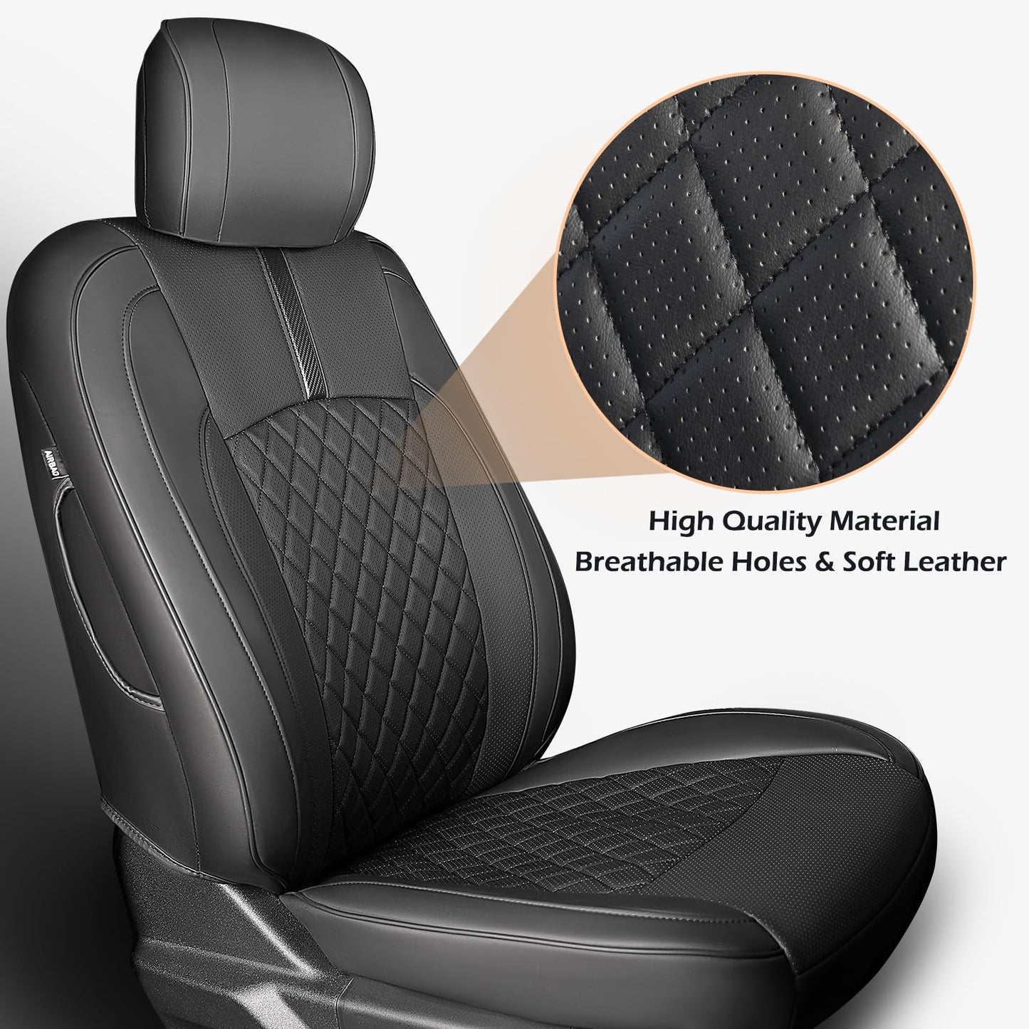 Seat Covers for F150 XL XLT STX 2021-2025 2024 2023 2022 Supercrew Cab, Accessories for F150, Truck Seat Protection, Durable Easy-Cleaning Leather, NOT for 40/20/40 Bench Front Seat(Jump Seat)
