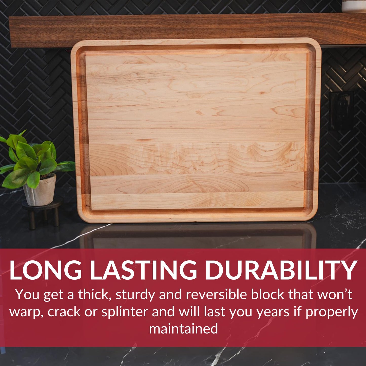 Extra Large Maple + Coaster Set of 4 with Holder