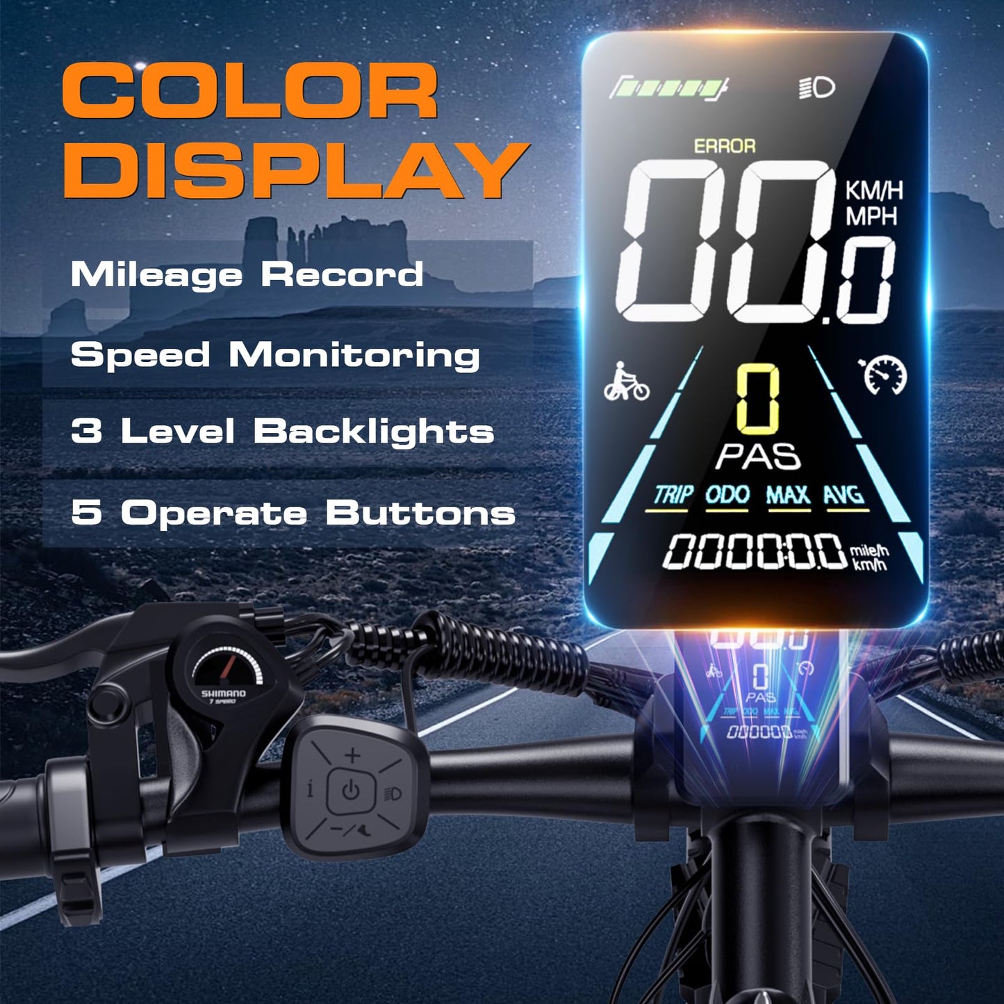PUJH 2000W Peak Electric Bike for Adults, 48V 17.5Ah 840Wh 29'' Tires Max 32 mph 30-80 Miles Range City Commuting Class3 Ebike Front Suspension Disc Brake for Off-Road Riding (Black&Red)