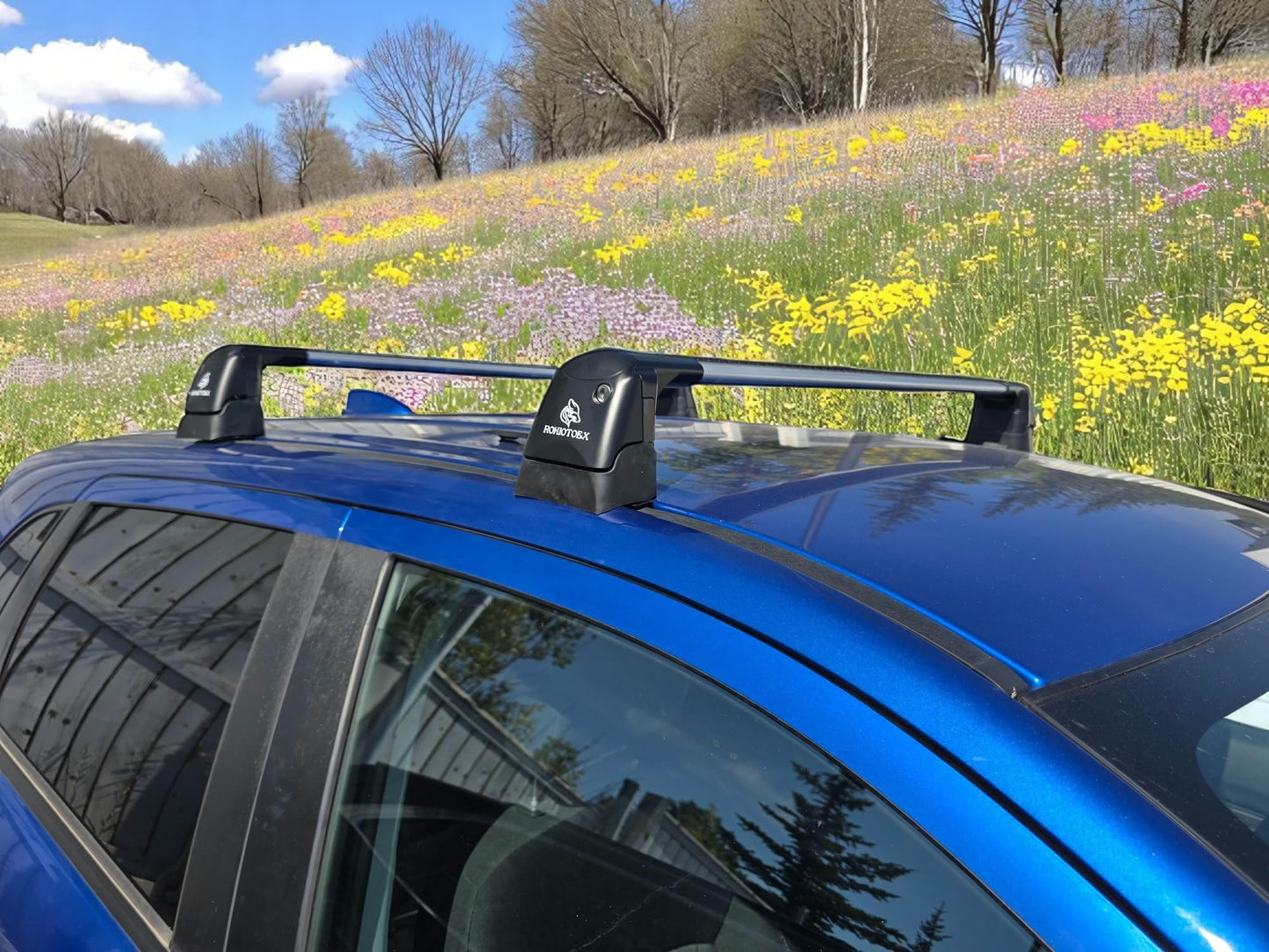 ROKIOTOEX Roof Rack CrossBars -Fit for 2018-2026 Eclipse Cross Bare Roof Fixed Point -Fits Panoramic Sunroof - 220LBs Load Bar - Lock Cap- Easy Install - Wind Noise Reduction Strip - Cheetah Silver