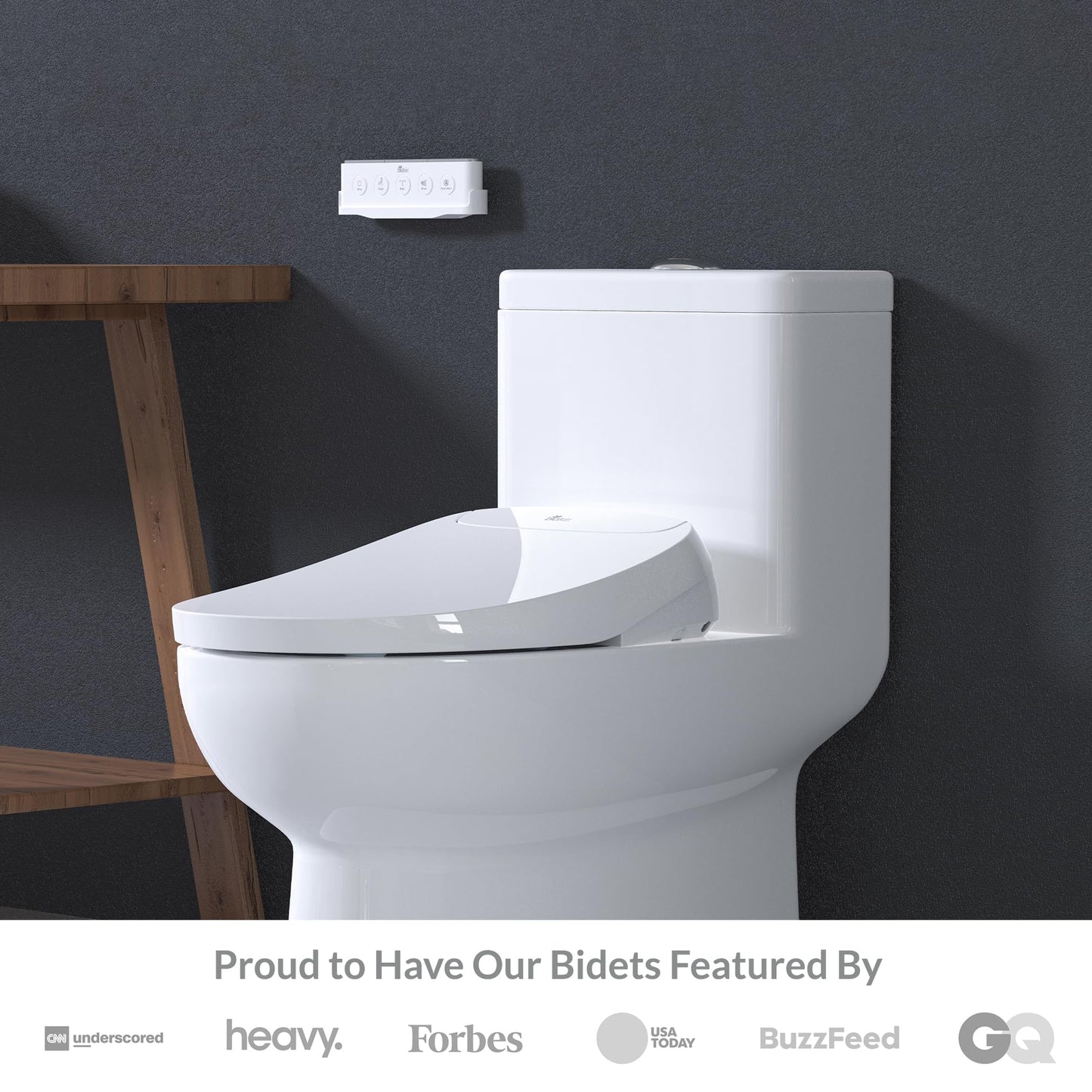 Bio Bidet DLS Premium Heated Bidet Seat, Warm Water & Air Dryer, Auto Open and Slow Close Lid, Elongated