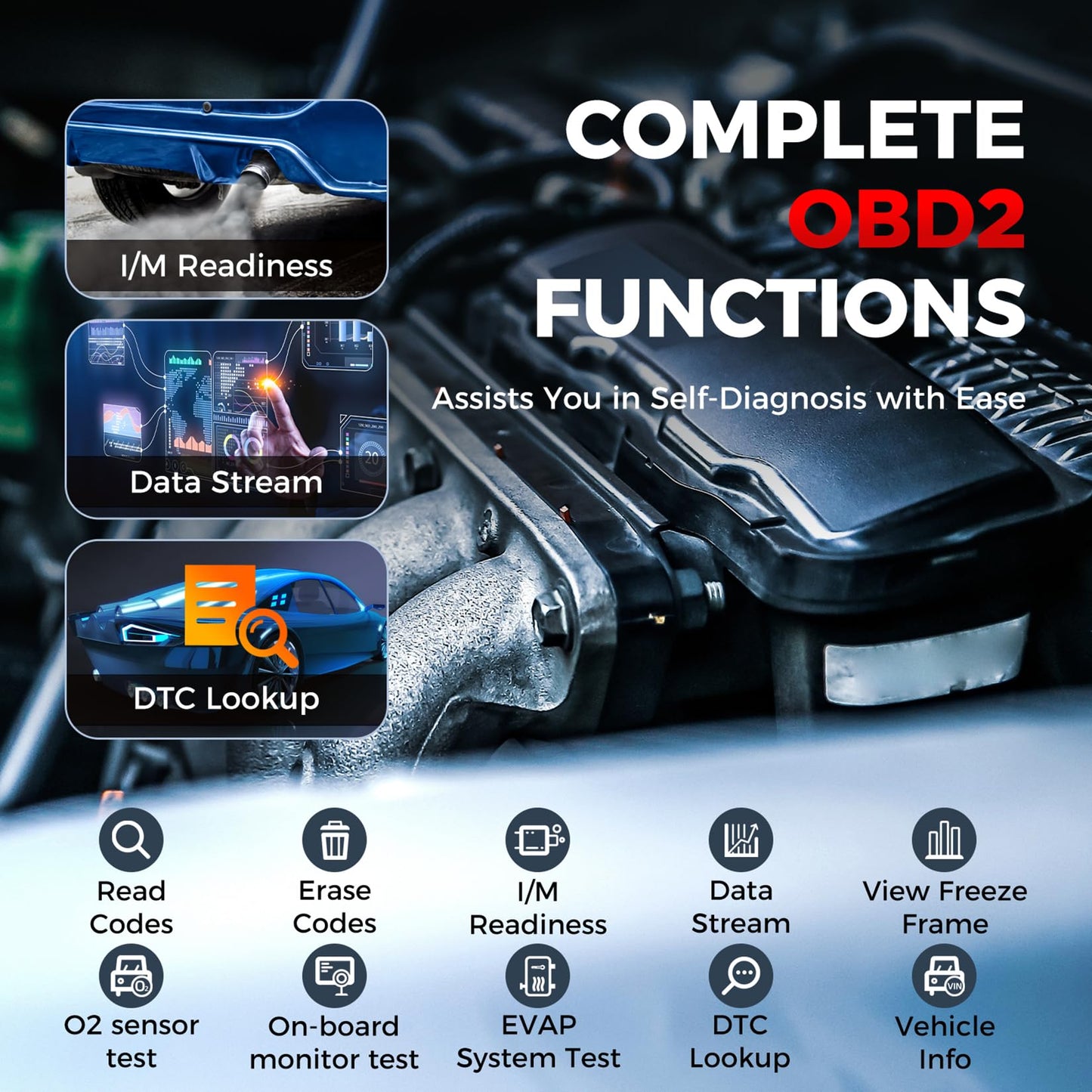 LAUNCH OBD2 Scanner CRP123X Elite V2.0, 2026 Lifetime Free Update Diagnostic Scan Tool, Car Engine Code Reader with Oil/Brake/SAS/BMS/D.P.F/ABS Bleeding/Throttle Reset, FCA SGW, Auto VIN, Battery Test