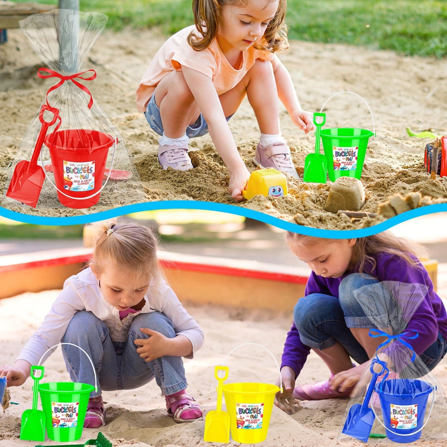 36 Sets End of Year Student Gifts Sand Buckets and Shovels Summer Cards Bulk Last Day of School Present from Teacher Classroom Prizes Summer Vacation Party Accessory for Pool Outdoor
