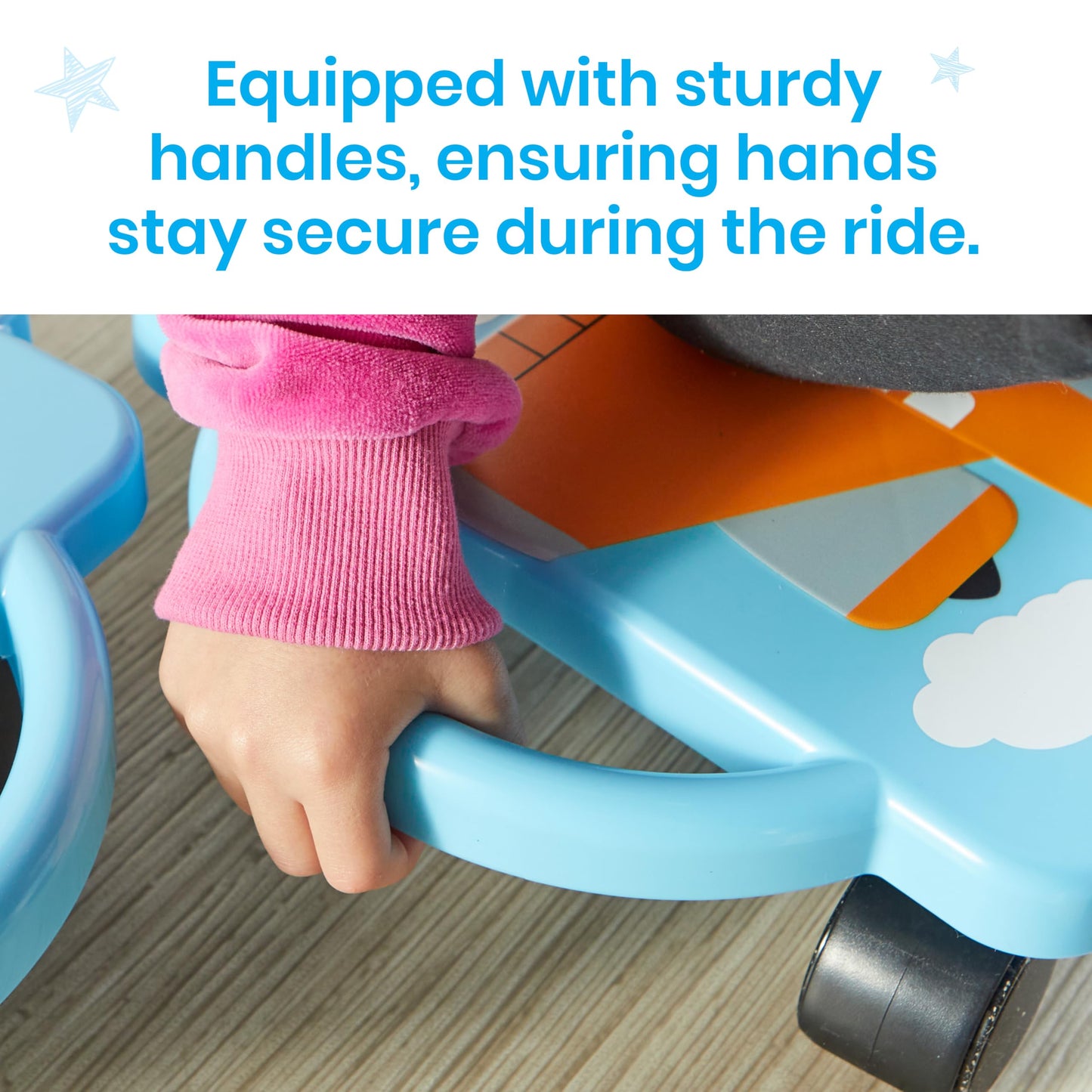 hand2mind Orange Plane Glider Scooter Board, Floor Scooter Board, Gross Motor Toys, Kids Exercise & Physical Education Equipment, Playground Toys, Indoor Active Play, Toddler Outdoor Activities