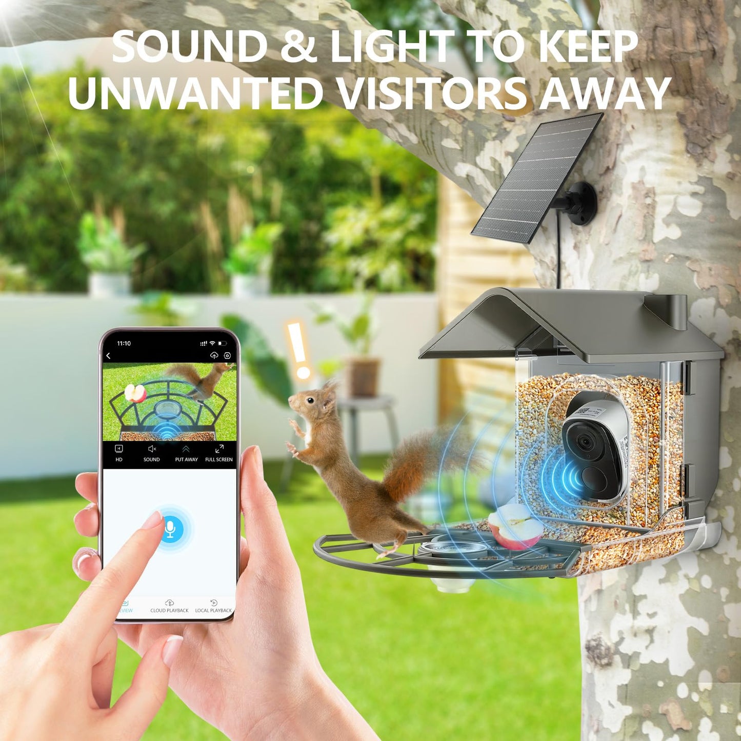 OBVADE Smart Bird Feeder with Camera 4K Ultra Hd Solar Bird Feeder for Outdoors with Camera Bird House with Camera Ai Identification for 10,000+ Species, Real-Time Alerts & Night Vision