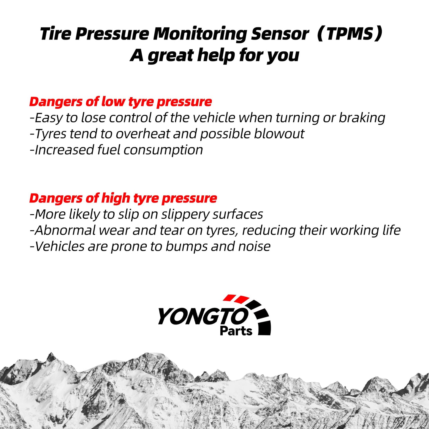 Yongtoparts TPMS Sensor Compatible with Buick Chevy GMC Pontiac, 315 Mhz Tire Pressure Sensors Replacement 4PCS Replaces OE 25920615 13598771 13598772 13586335 13581558