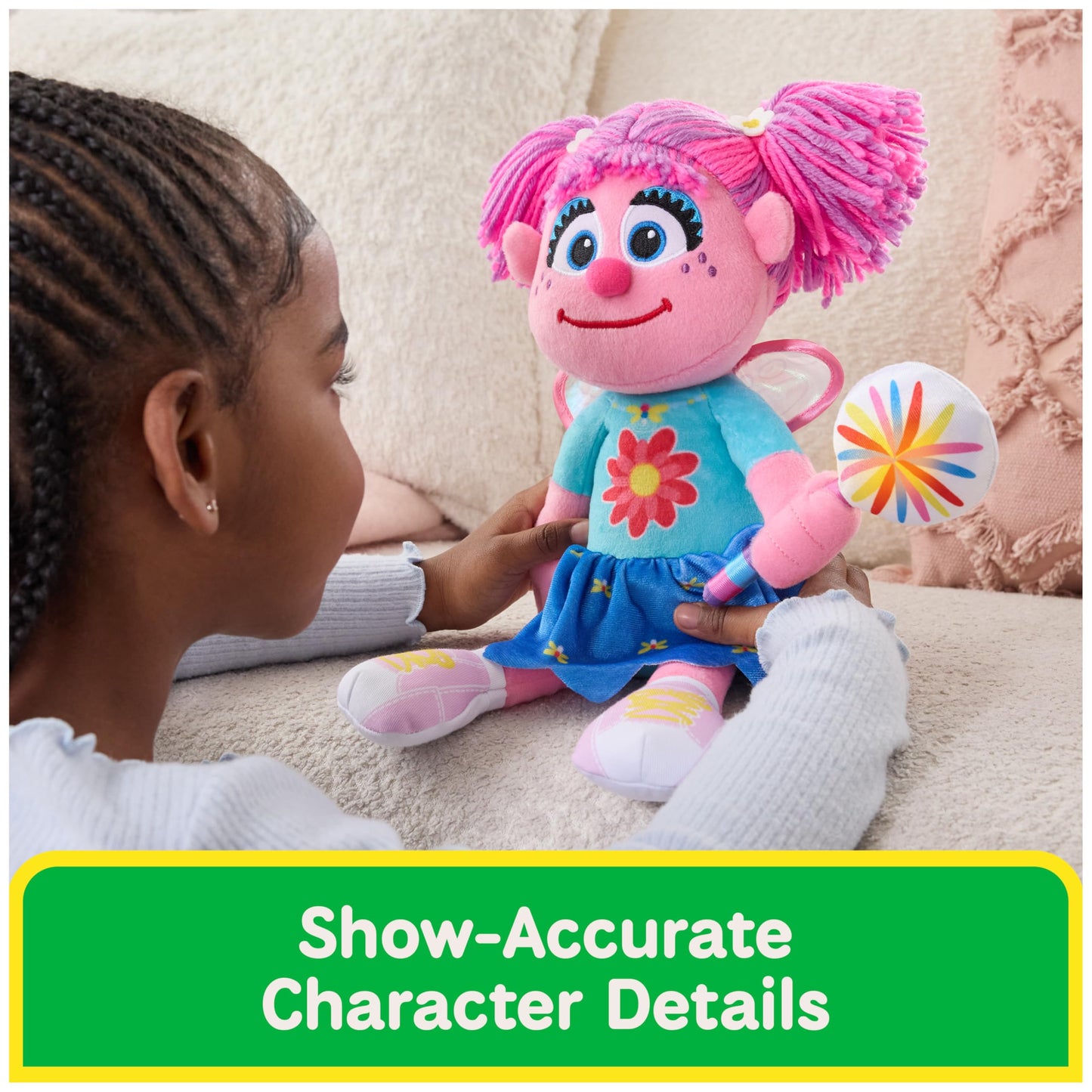 GUND Sesame Street Abby Cadabby Plush with LED Wand, Toddler Doll with Nightlight, Sensory Toy, Sesame Street Stuffed Animal for Ages 1 and Up, 13”