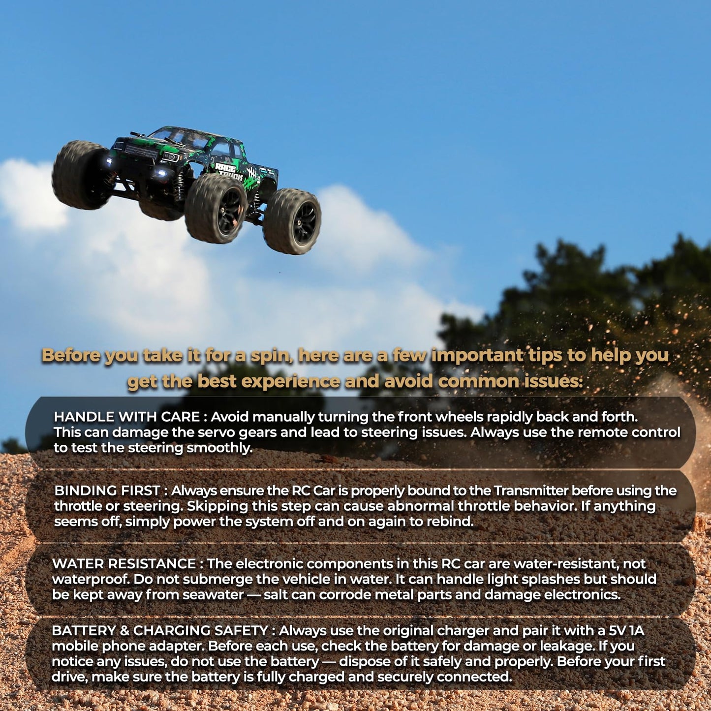 HAIBOXING 1:18 Scale All Terrain RC Car 18859, 36 KPH High Speed 4WD Electric Vehicle with 2.4 GHz Remote Control, 4X4 Waterproof Off-Road Truck with Two Rechargeable Batteries