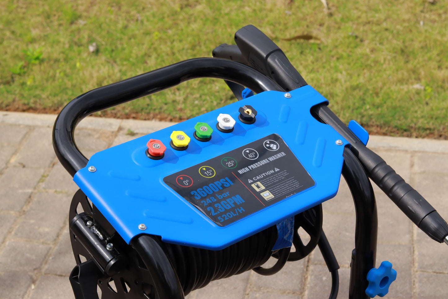 Ezasin Gas Pressure Washer 3600 PSI, 2.3 GPM Heavy Duty High Power Washer,212CC Engine with 30FT Hose, Axial Aluminum Pump, Soap Tank, Spray Gun and Wand, 5 Quick Connect Nozzle (Blue)
