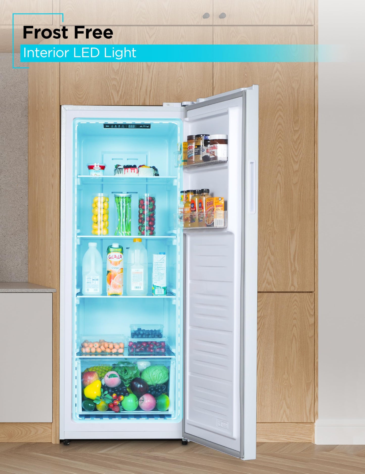 BLACK+DECKER 11 Cu. Ft. Convertible Freezer Refrigerator, Upright Freezer with Glass Shelves, Reversible Door, ENERGY STAR rated, Frost Free, BUC1100XW, White