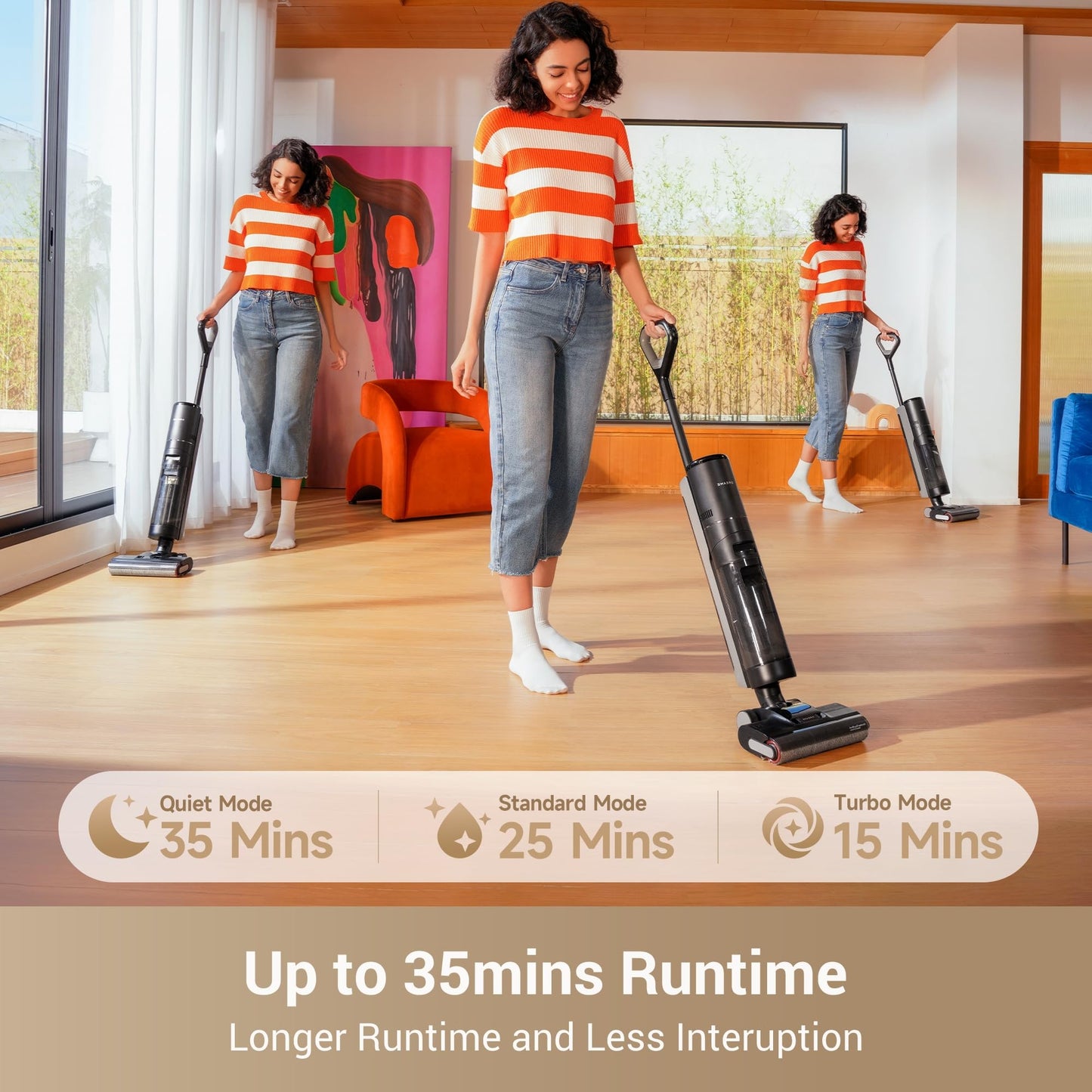 DREAME G10 Pro Wet Dry Vacuum Cleaner, Vacuum Mop All in One with Auto Self-Cleaning, Floor Cleaner Machine for Hard Floor, 35 Mins Runtime, Edge Cleaning, Self-Propelled Vacuum Mop Combo