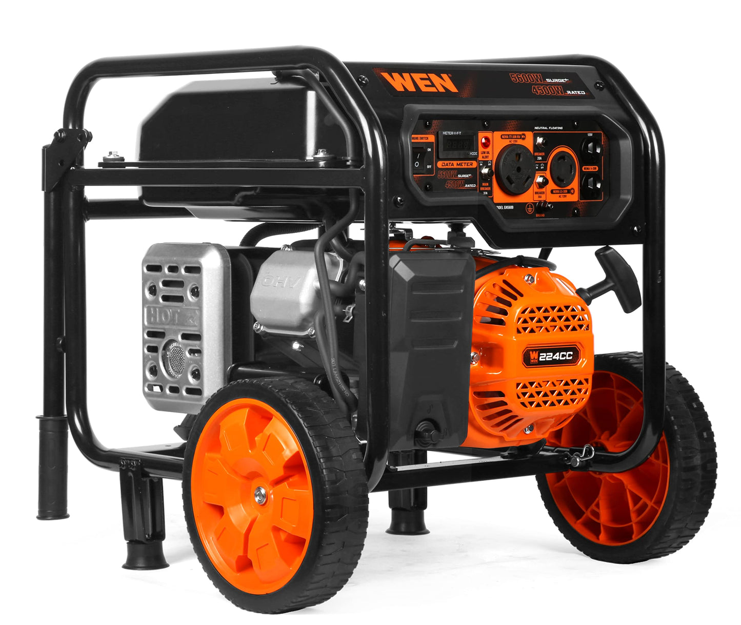 WEN 5600-Watt Portable Generator, 224cc, Transfer-Switch and RV-Ready (GN5600)