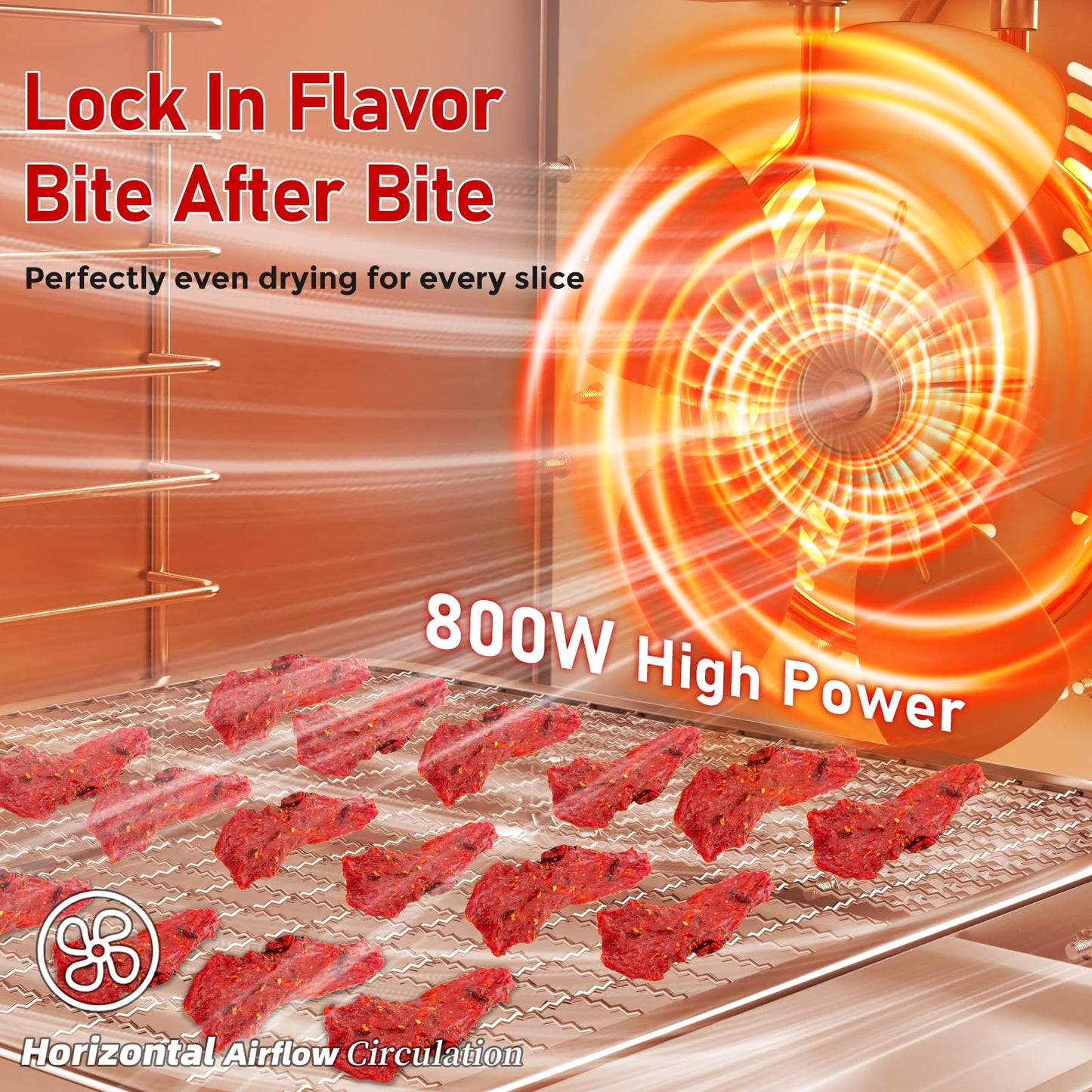 Food Dehydrator for Jerky, 12 Stainless Steel Trays, 10.9ft² Meat Dehydrator with Digital Timer & 194℉ Temp Control, 4 Presets, 800W Electric Dehydrator Machine for Fruit, Herbs, Yogurt, Pet Treats