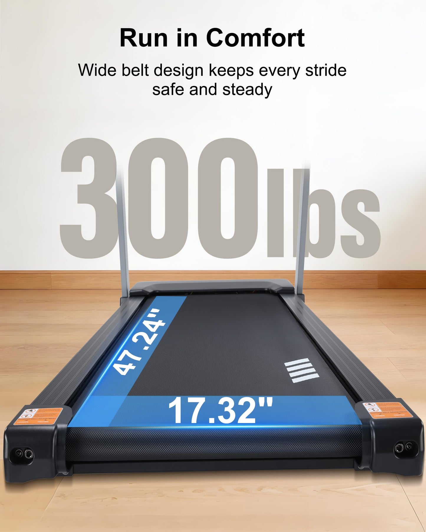 HUAGEED Treadmills for Home, 15-Level Auto Incline, 17.32" Wide Belt, 3.0HP, 0.6–10 MPH, 300 lb Capacity Folding Running Machine, 40 Preset Programs