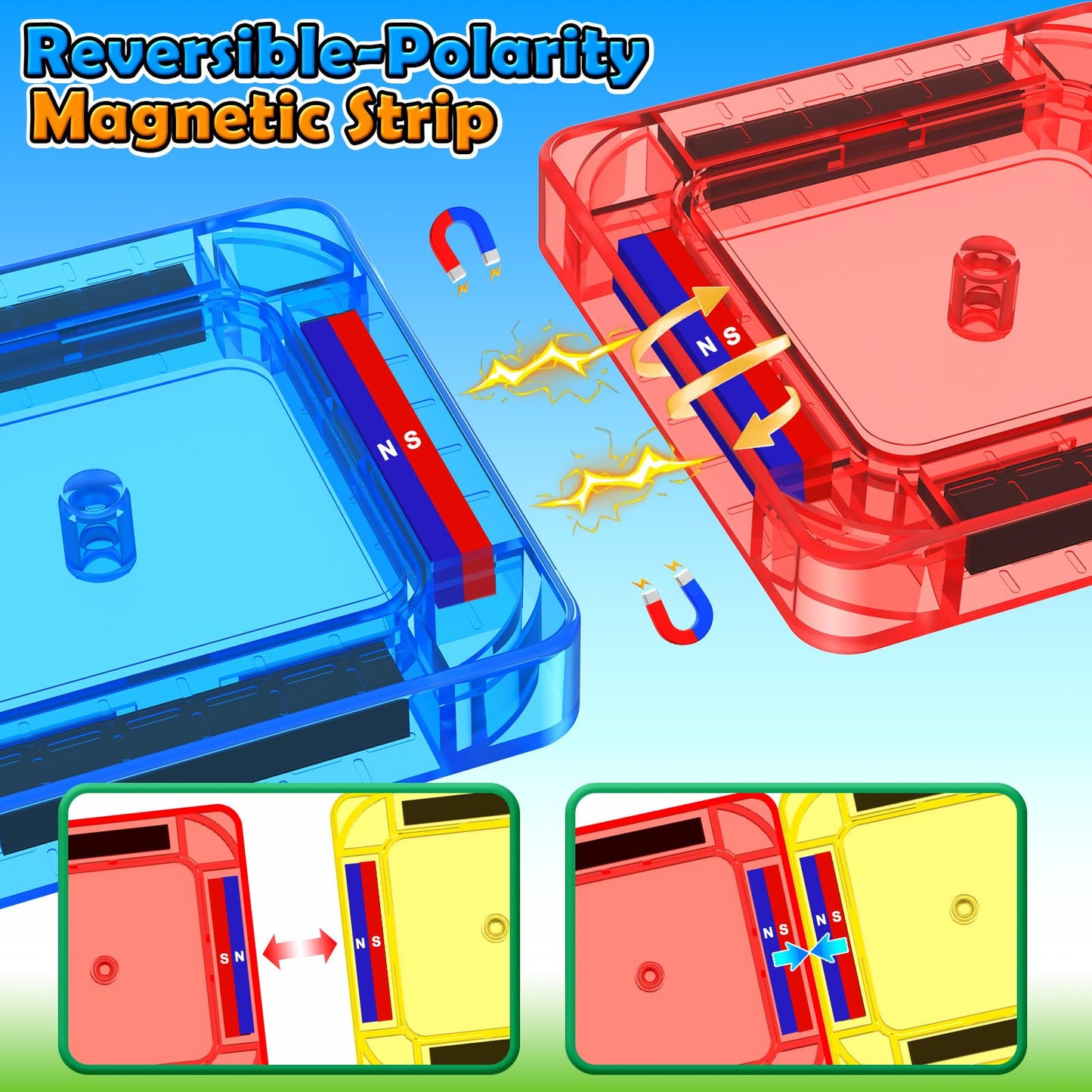 IGIVI Mini Magnetic Tiles Road Travel Essentials Set — Portable STEM Sensory Magnetic Building Blocks for Toddlers & Preschool, Compact Travel Toys for 3+ Boys & Girls, Easter Birthday Gift