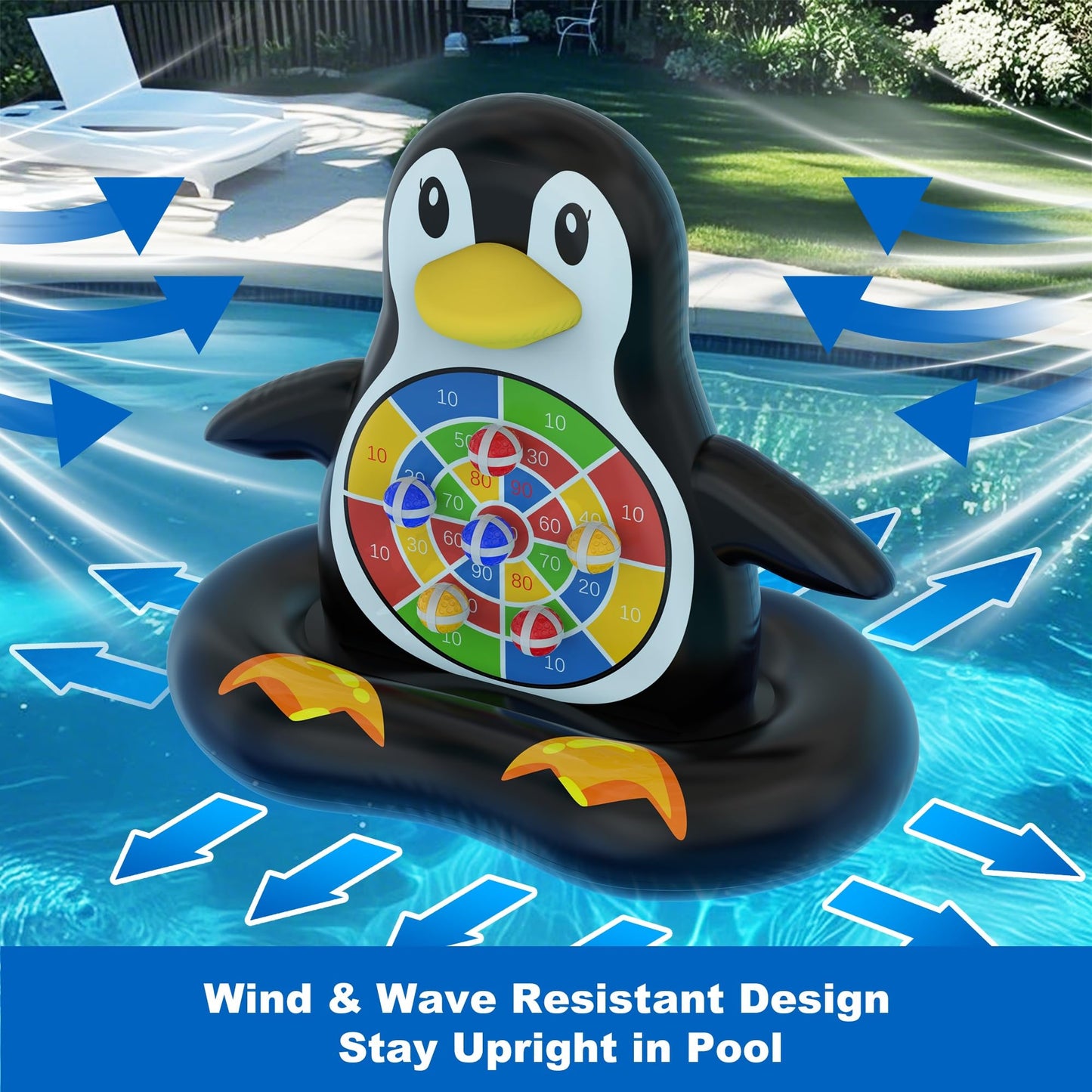 MOONTOY Fun Pool Toys, Inflatable Dart Board Floating Water Game for Kids Ages 4-8 8-12, Outdoor Backyard & Beach Games for Boys Girls Teens and Adults, Summer Party Birthday Gift