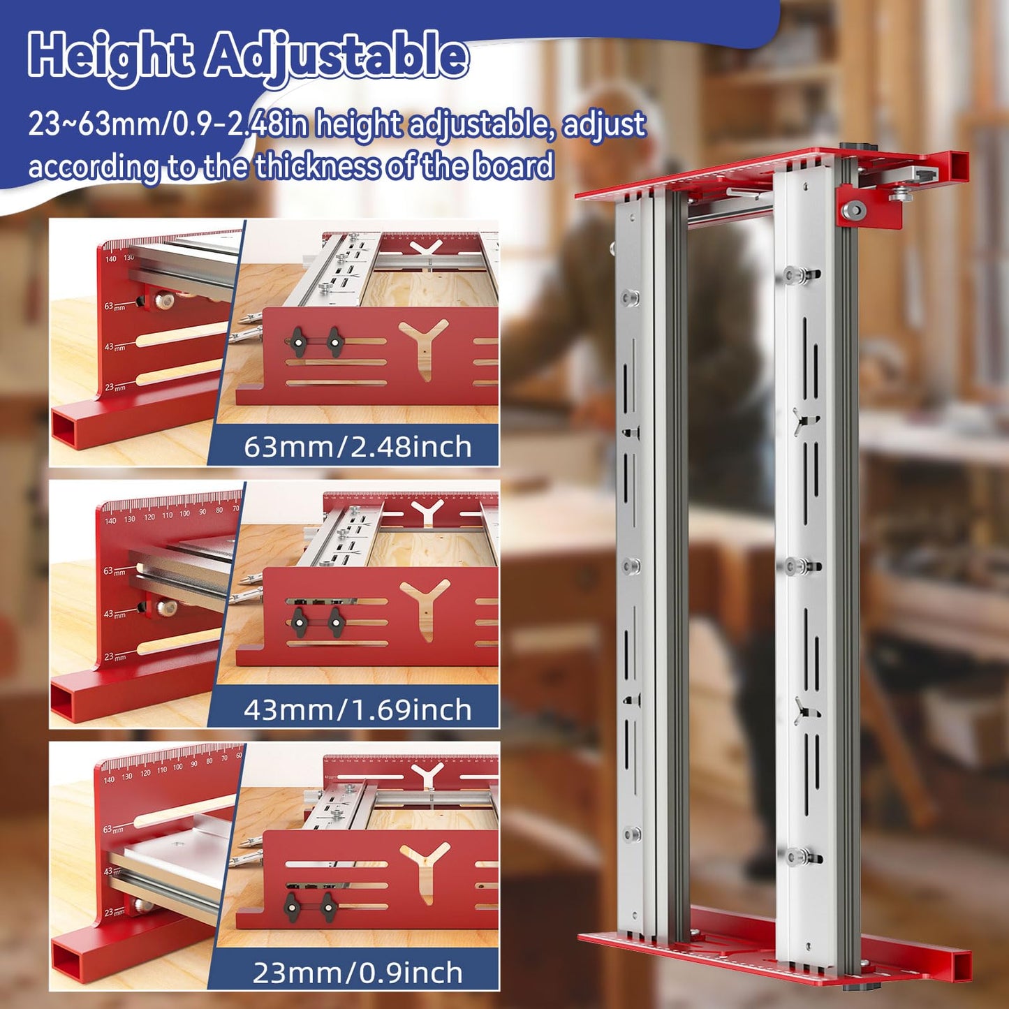 Bench Top Board Mill XL, 24 Inch Capacity, Router Sled For Flattening & Surfacing Cutting Boards, Glued-Up Panels,Multifunctional Woodworking Fixture Limit Block Set