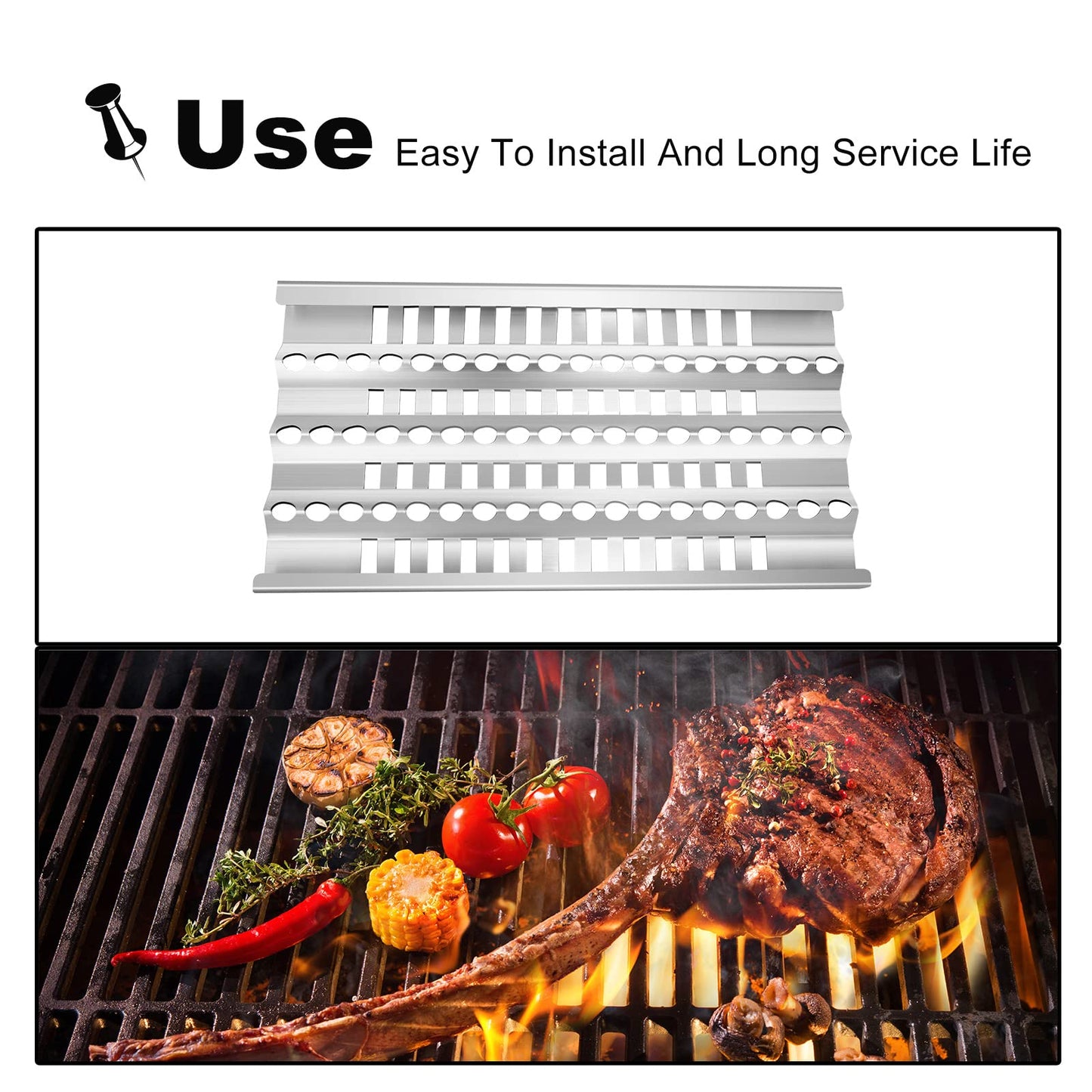 Clivimi 19” Grill Burner Grill Heat Plates Shield for DCS Grills DCS 30 BGB30-BQRN, 27 DBQR, 36, 48 BGB48-BQARL Dynamic Cooking Systems Radiant Tray Gas Grill Replacement Parts Briquette Tray