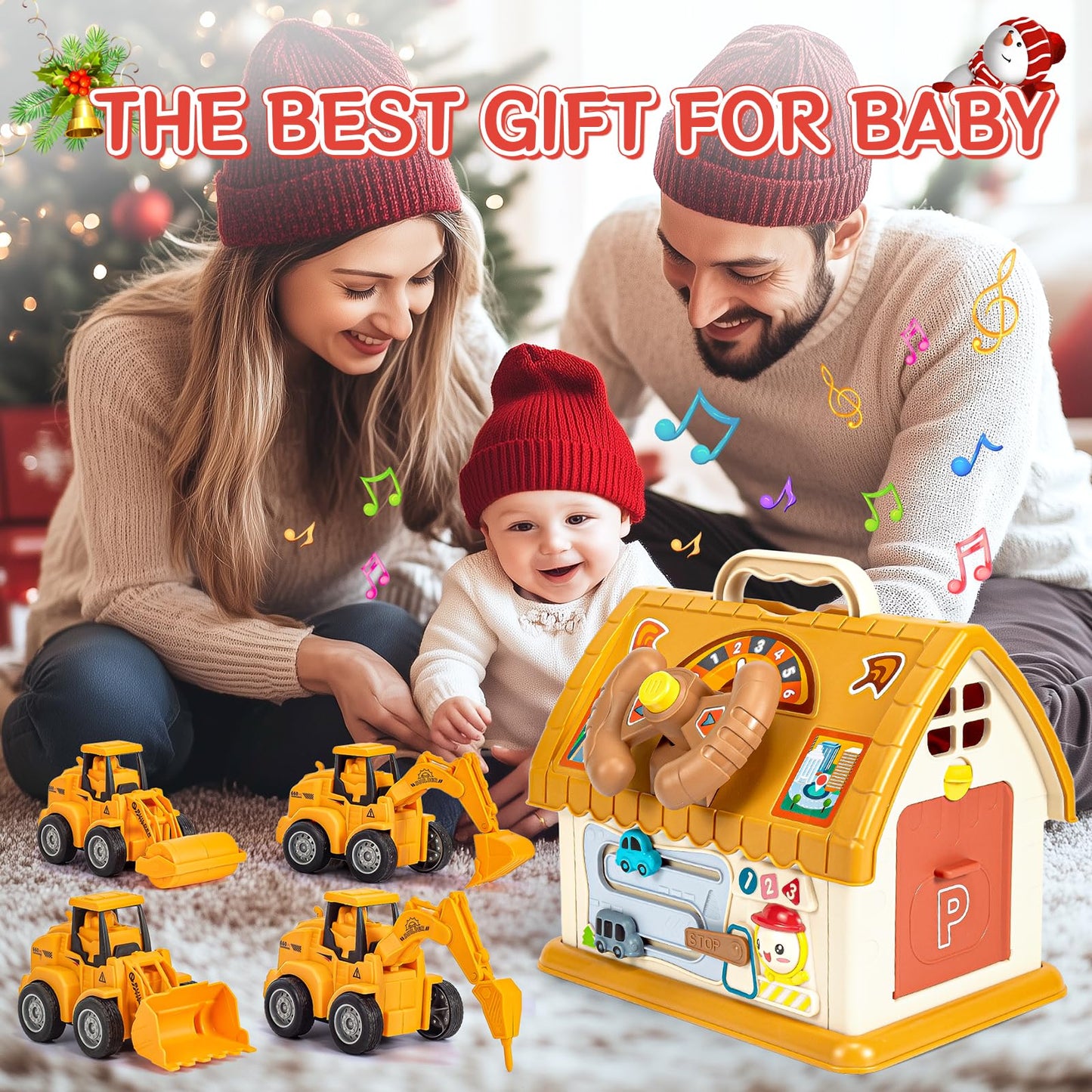 SLTBEH Baby Toys for 1 2 3 Year Old Boy and Girl Gifts Toddler Toys Age 1-2 10-in-1 Montessori with Sound Lights Music Clock Telephone and Car Educational Birthday for Boys Girls 12-18 Months