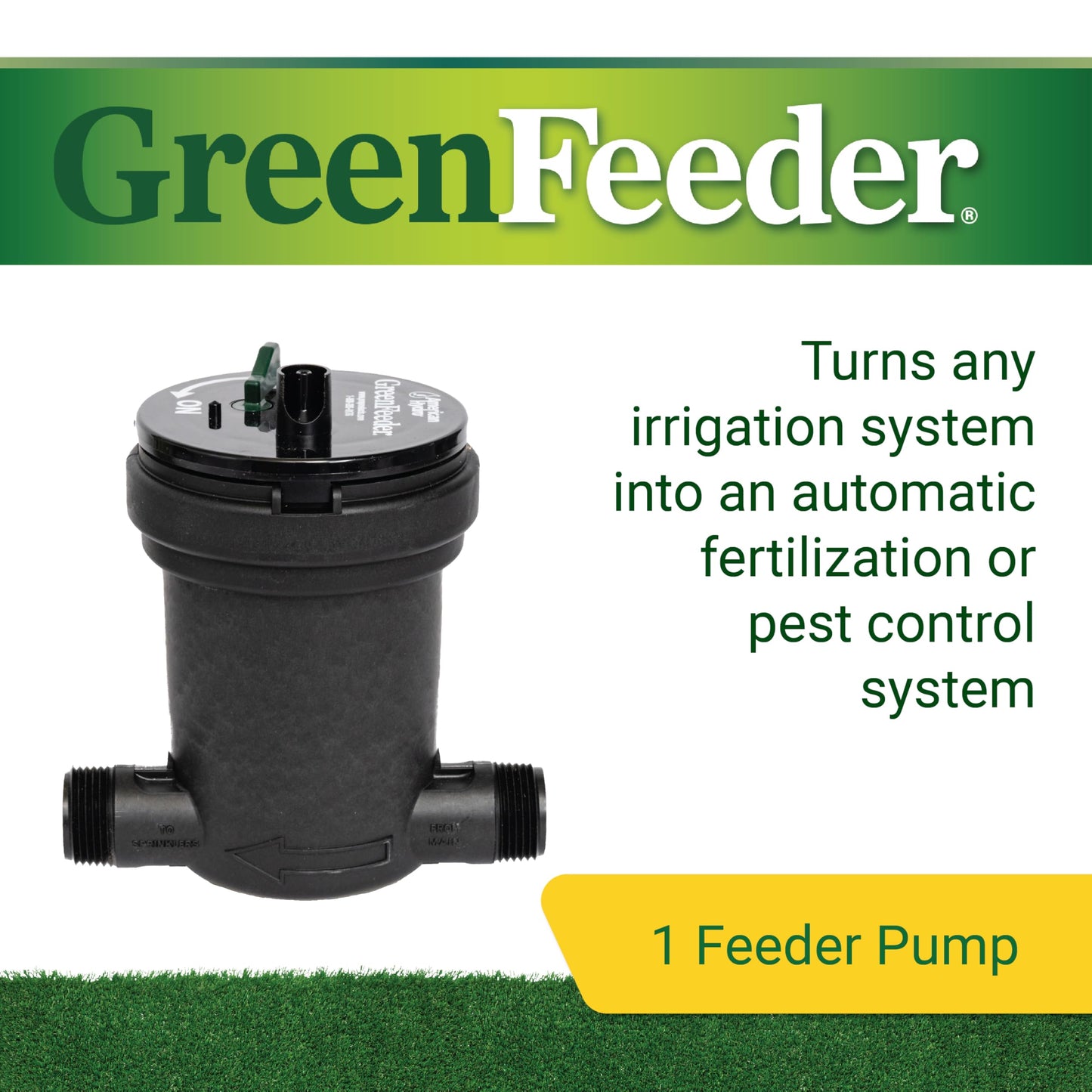 American Hydro Systems GreenFeeder Automatic Liquid Injector System, Works with Residential or Commercial Lawn Irrigation System, Use with NatureShield or GrassSoGreen