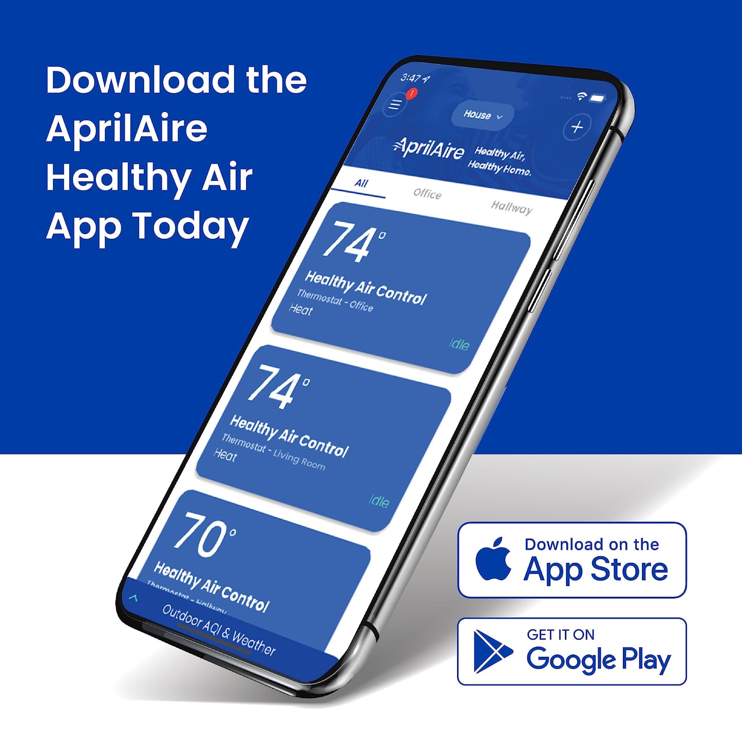 AprilAire S86WMUPR Wi-Fi Programmable Thermostat, Multi-Stage Universal with IAQ Control, 2H/2C Heat/Cool Stages or 4H/2C Heat Pump Stages