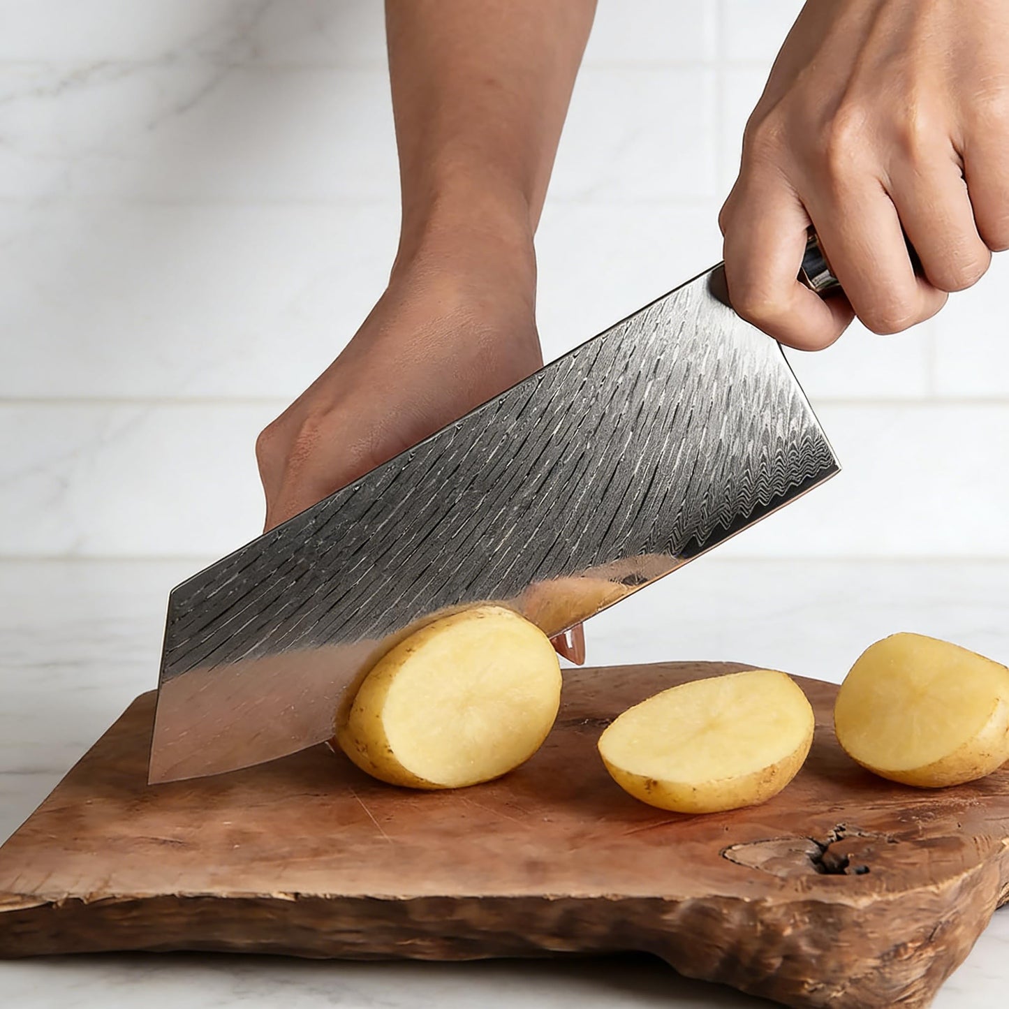 9 PCS Damascus Kitchen Knife Set - 67-Layer High-Carbon Damascus Steel, Pro Chef/Slicing/Utility/Paring Knives & Sharp Cleaver, Ergonomic Rosewood Handles, Ideal for Home/Pro Cooks (Black 9J)