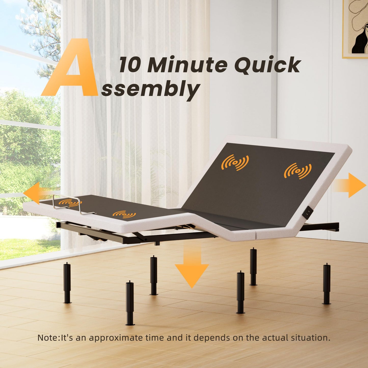 Yireehome Electric Queen Adjustable Bed Frame with Wireless Remote, Head Foot Incline, USB, Underbed Light - Heavy Duty Platform, Easy Assembly, Zero Gravity - Bedframe Basic with Quiet Motor