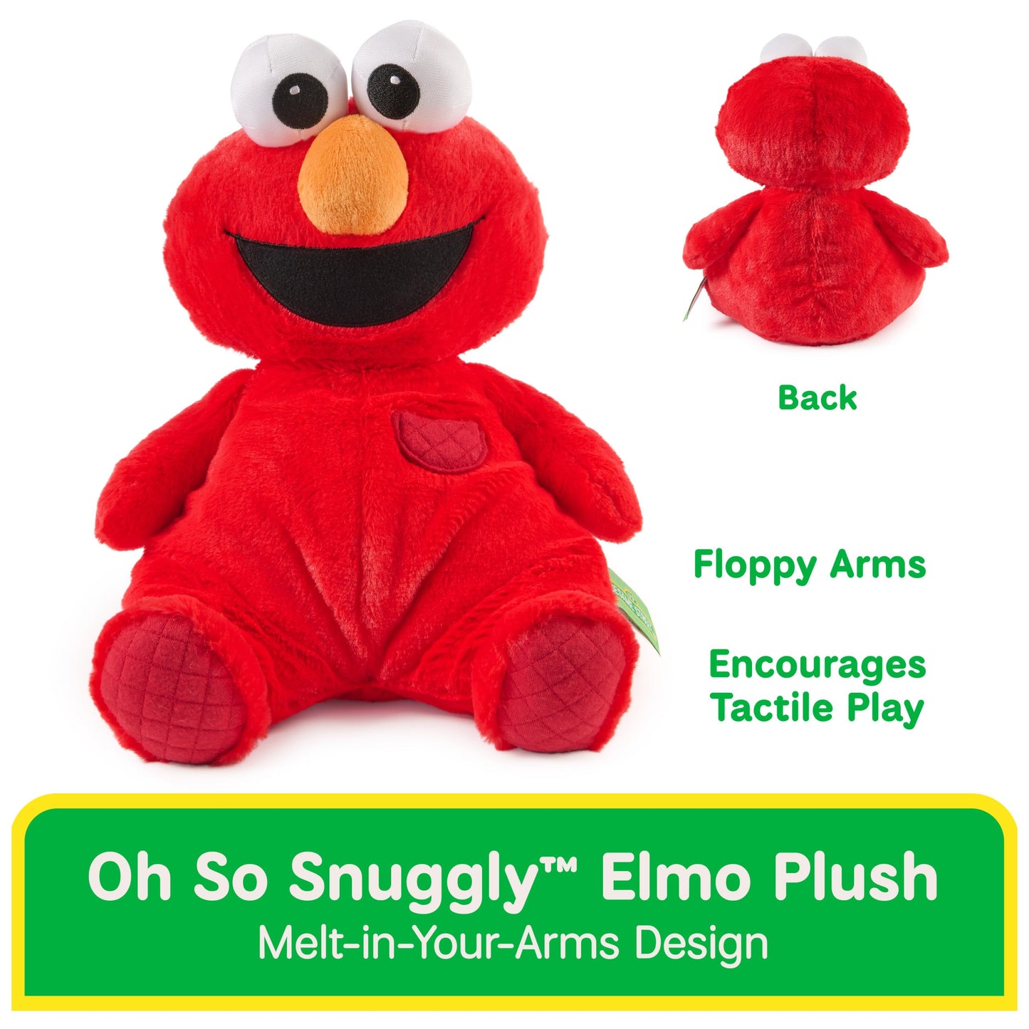 GUND Sesame Street Official Oh So Snuggly Elmo Plush, Plush Muppet, Sensory Toy, Sesame Street Stuffed Animals for Babies and Infants, Red, 12.5”
