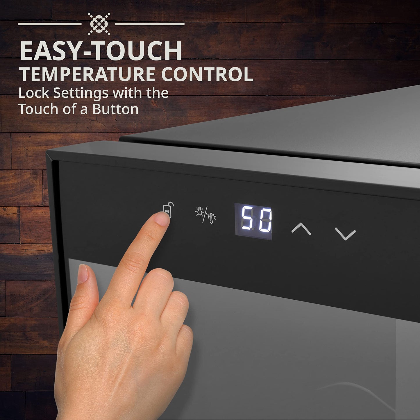 Ivation 16 Bottle Compressor Wine Cooler Refrigerator w/Lock | Large Freestanding Wine Cellar For Red, White, Champagne or Sparkling Wine | 41f-64f Digital Temperature Control Fridge Glass Door Black