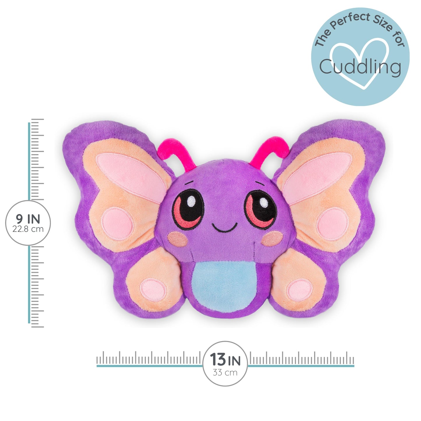 Bella Butterfly - Microwavable & Weighted Plush Stuffed Animal - Heated Plushie for Warmth - Cute, Soft, Cozy Toy for Adults & Children (Boys, Girls, & Toddlers) by Warm Pals