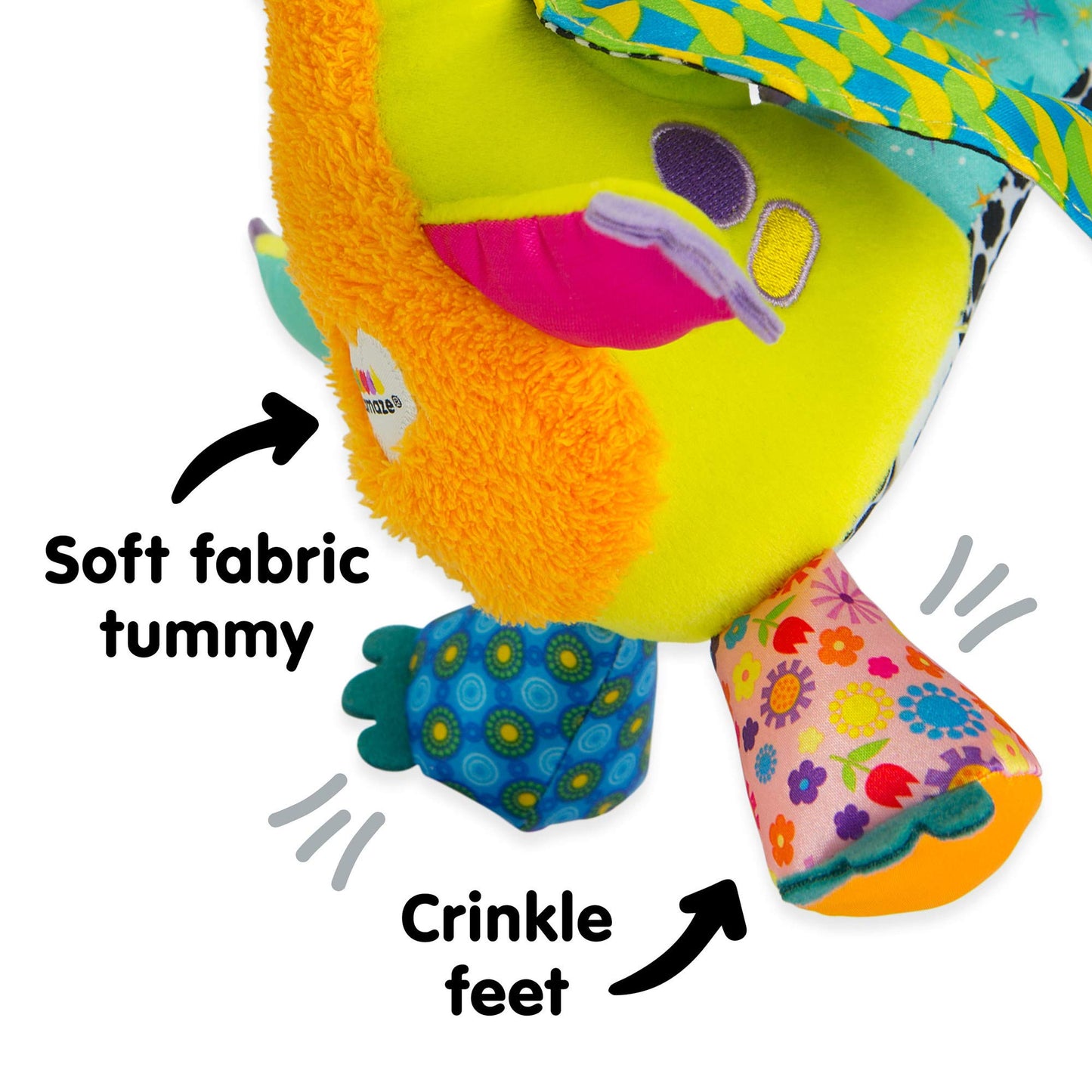 Lamaze Clip On Car Seat and Stroller Toy - Flip Flap Dragon - Crinkle Car Seat Toys and Stroller Toys - Sensory Toys for Babies - Travel Toys for Car - Infant Toys Ages 0 Months and Up