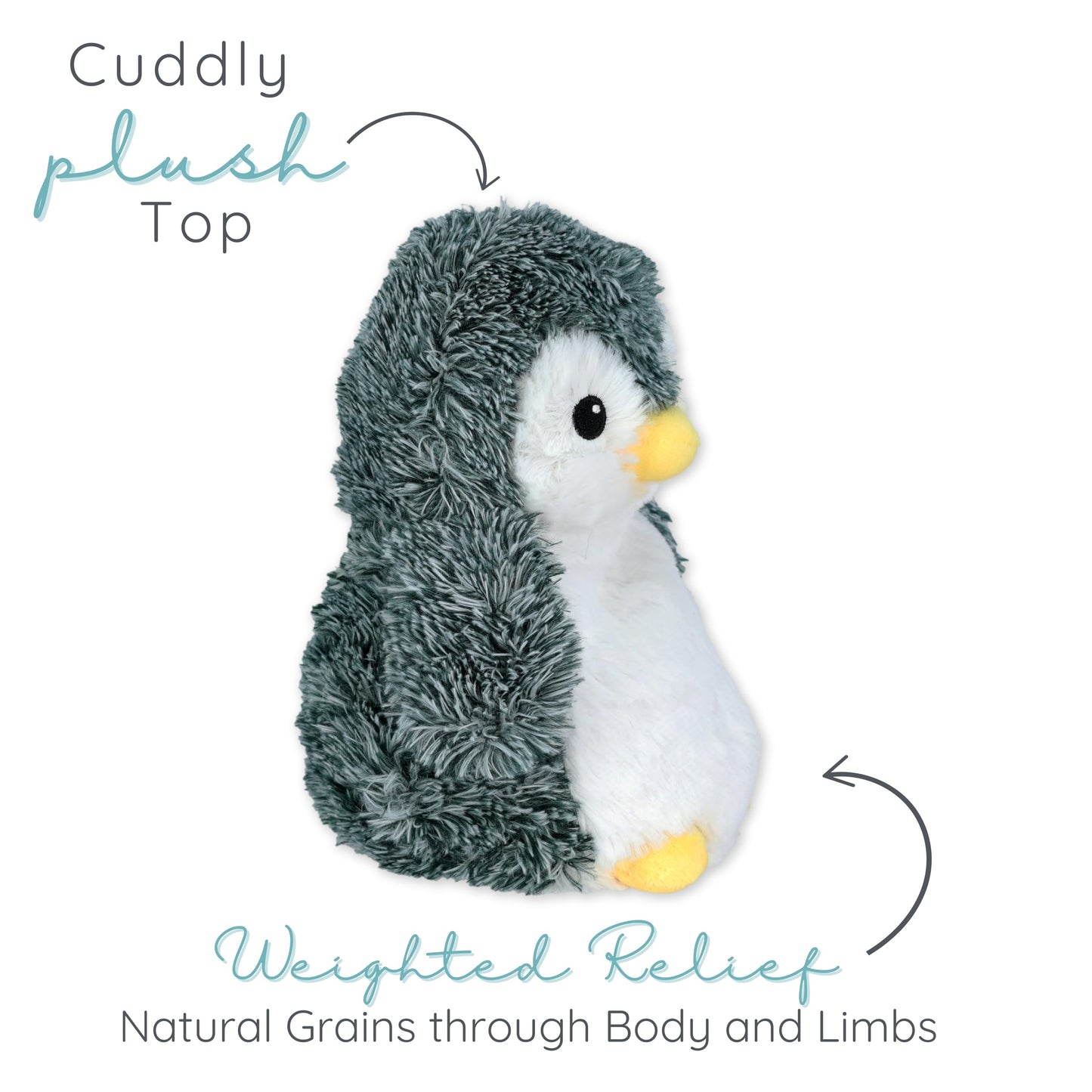 Peppy Penguin - Microwavable & Weighted Plush Stuffed Animal - Heated Plushie for Warmth - Cute, Soft, Cozy Toy for Adults & Children (Boys, Girls, & Toddlers) by Warm Pals