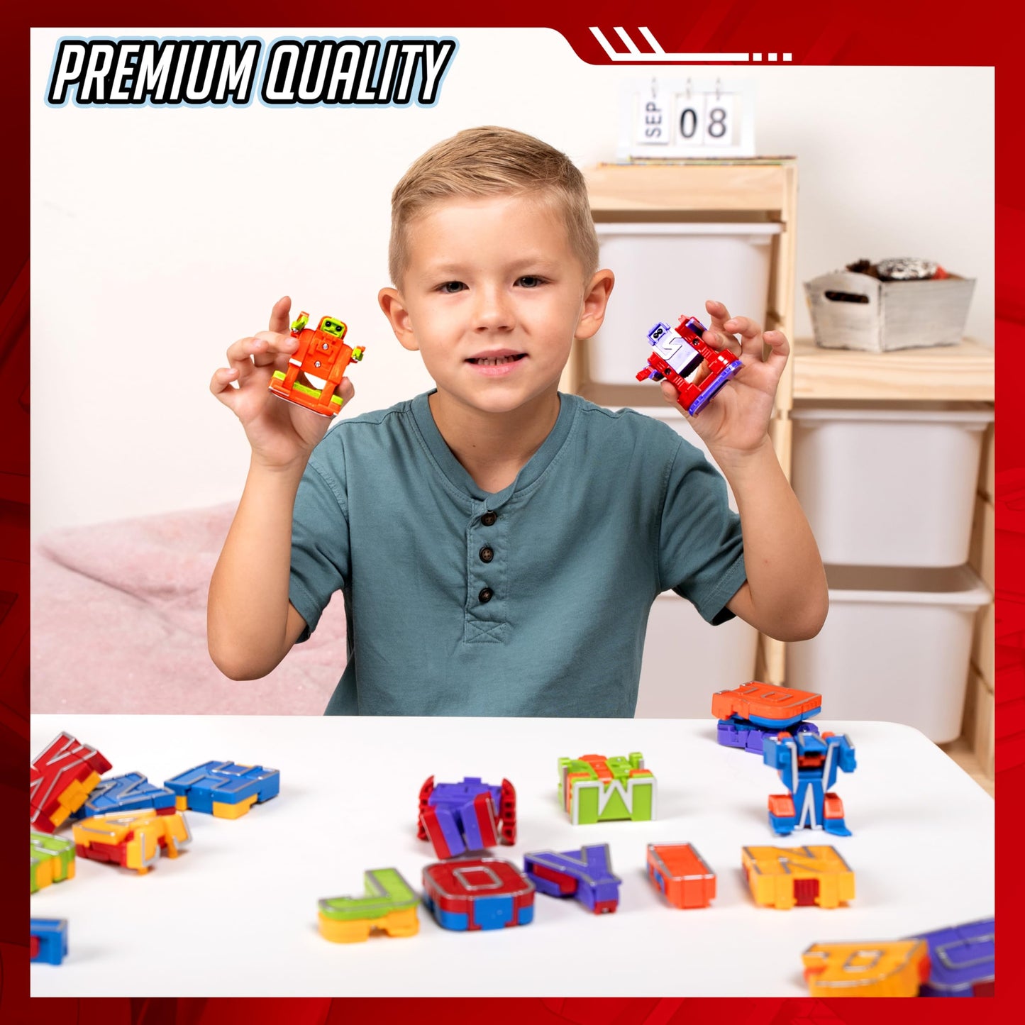 JOYIN Alphabet Robots Toys for Kids, ABC Learning Toys, Alphabots, Letters, Toddlers Education Toy, Carnival Prizes, Treasure Box and Prize for Classroom, Birthday Gift for Kids 3 4 5 6 7 8