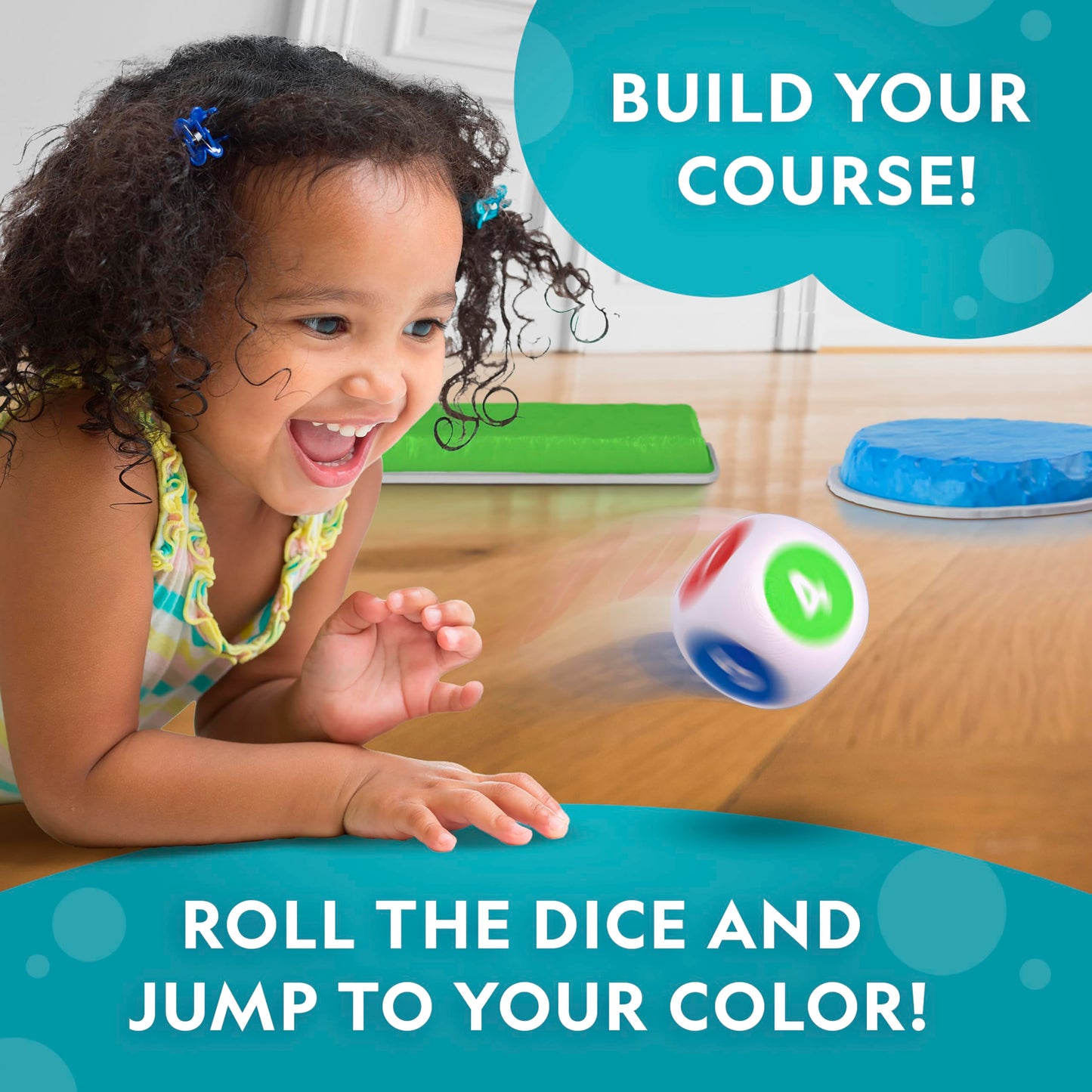 National Geographic Kids Stepping Stones & Balance Beams – 12 Piece Obstacle Course for Kids Ages 3+ with Foam Dice, Play & Learn Cards, Non-Slip Rubber Base, Toddler Indoor & Outdoor Active Play Set
