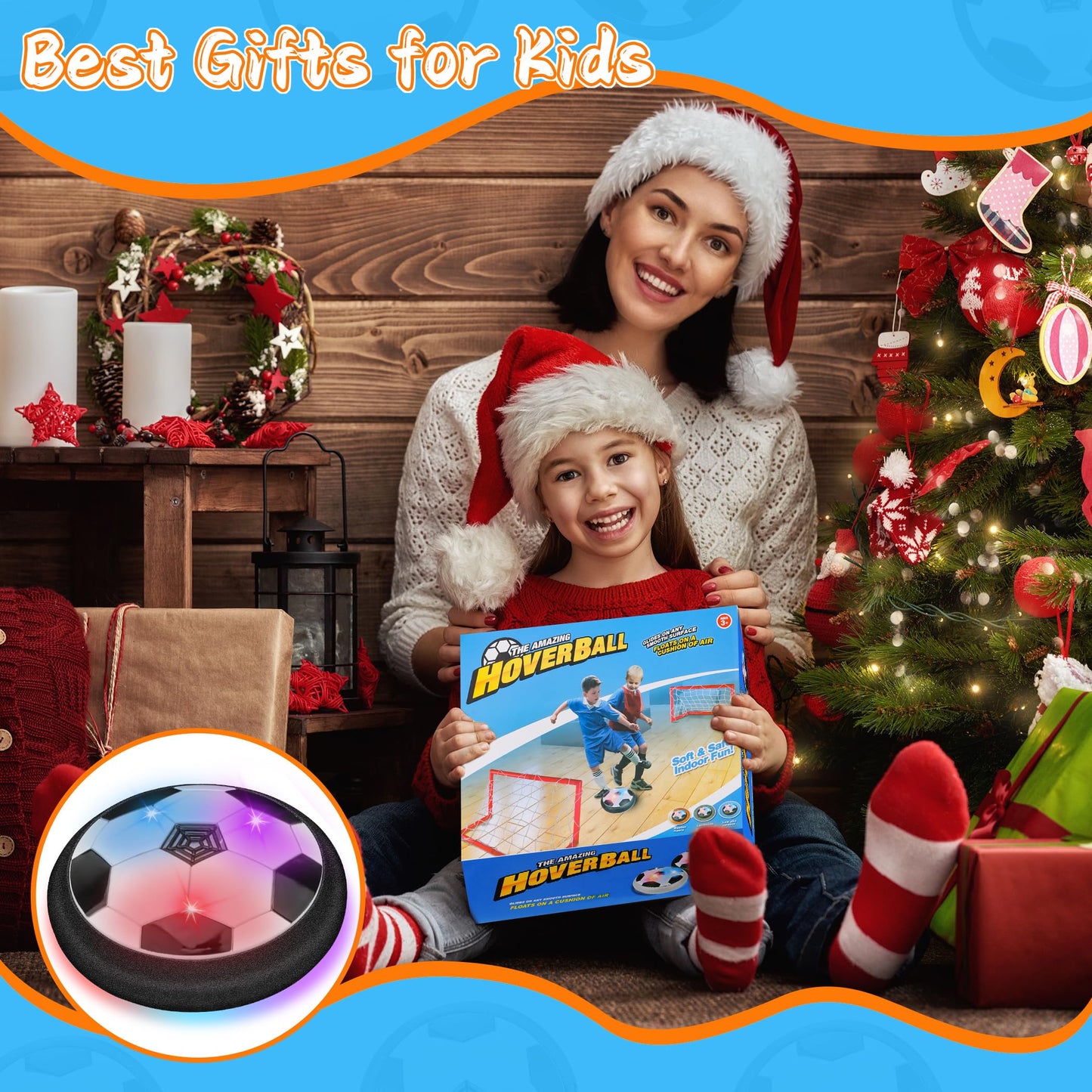 Nazano LED Hover Soccer Ball, Floating Soccer Set with 2 Goal Soccer, Indoor Soccer Game for Young Boys and Girls, Birthday Gifts for Young Kids, Toys Gifts for Ages 3-12