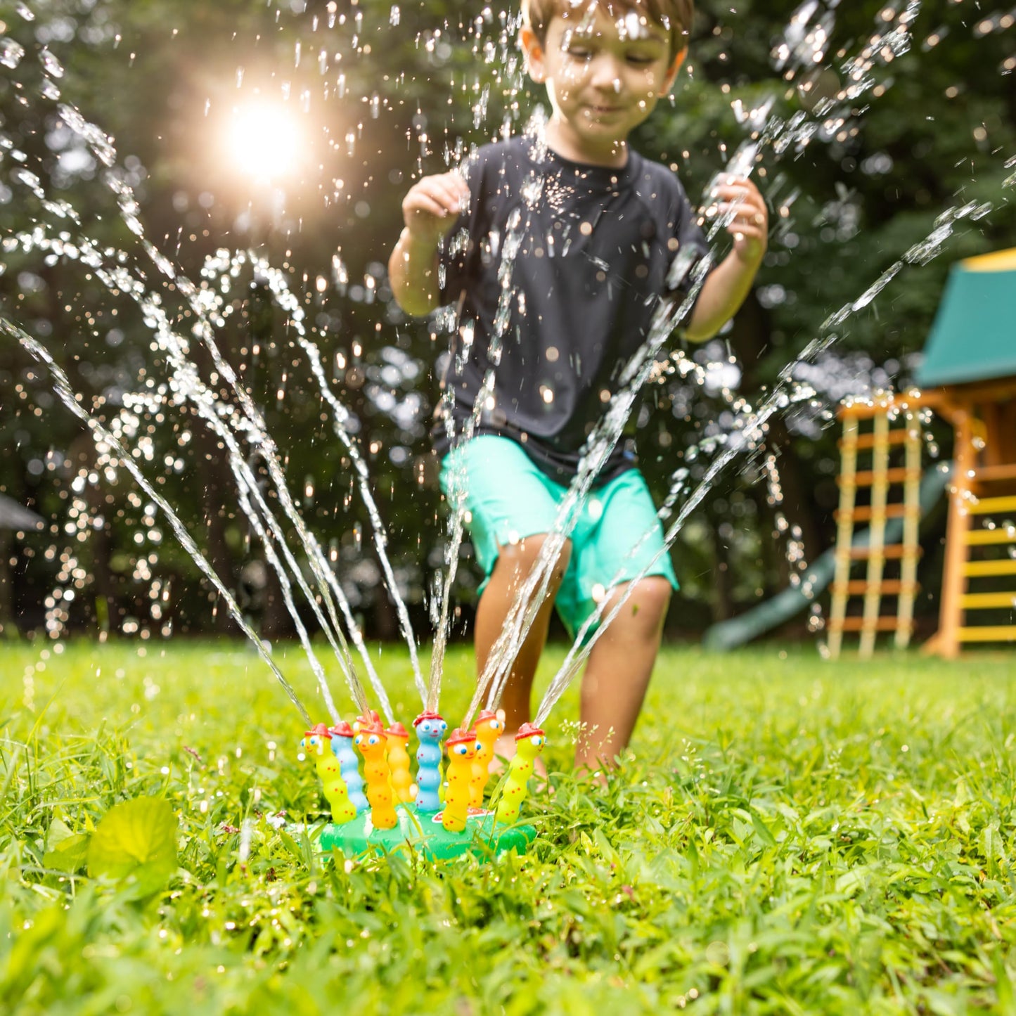 Melissa & Doug Splash Patrol Sprinkler Outdoor Water Toy for Kids - Water Sprinkler for Kids and Sensory Play, Connects to Standard Garden Hose, Ages 3+