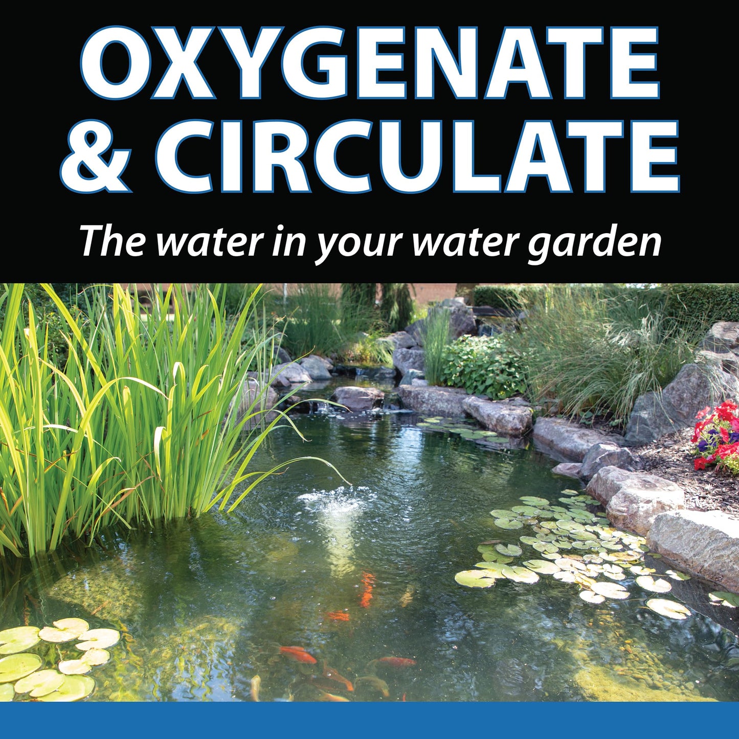 CrystalClear KoiAir 2, Complete Pond Aeration Kit, Water Garden Oxygenation Bubbler System Adds Oxygen to Koi & Fish Ponds, Outdoor Diaphragm Compressor Pump, Air Line & 2 Submersible Diffuser Sticks