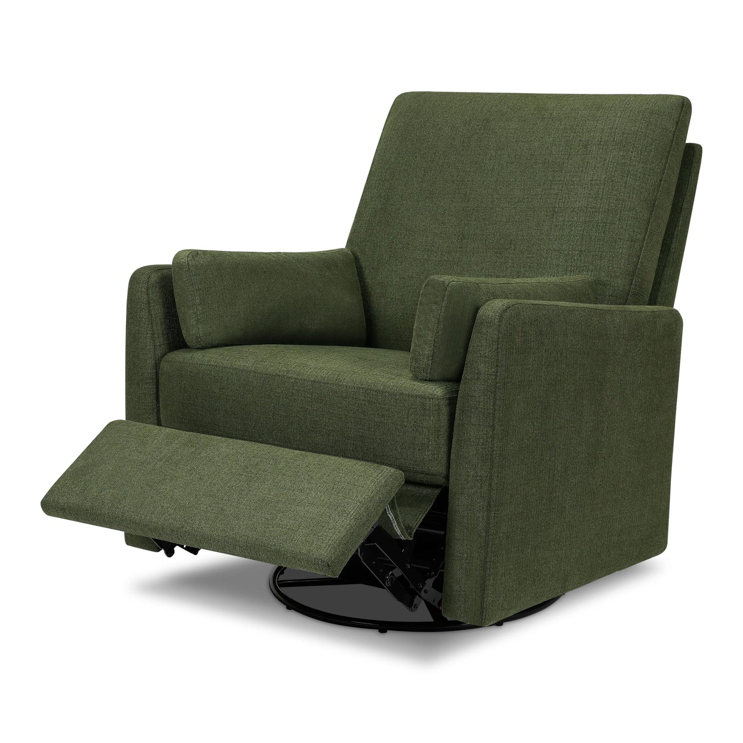 Carter's by Davinci Ethan Swivel Recliner in Performance Forest Green Linen, GREENGUARD Gold & CertiPUR-US® Certified