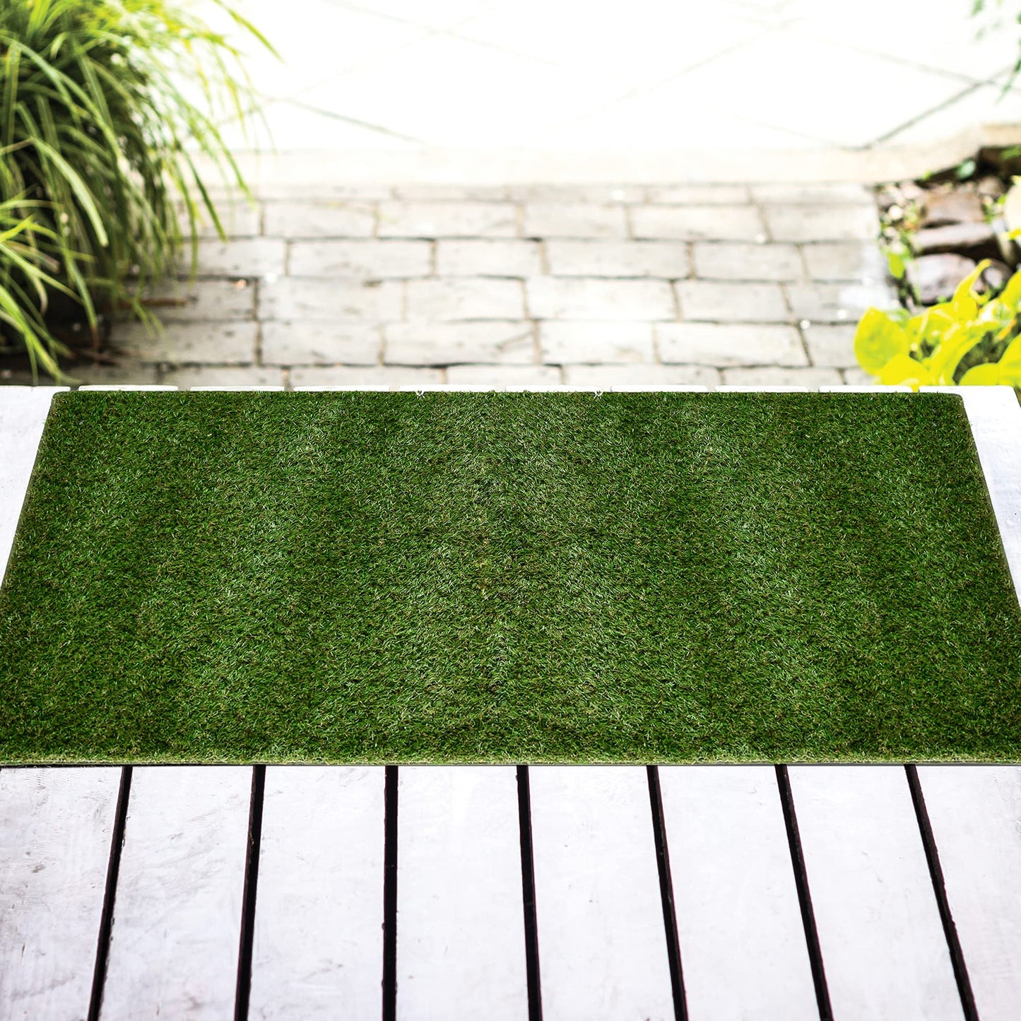 iCustomRug Ivy, Thick Realistic Grass Mats & Rugs 4' X 10' Synthetic Turf with Finished Edges, Indoor Outdoor Grass Pet Pad