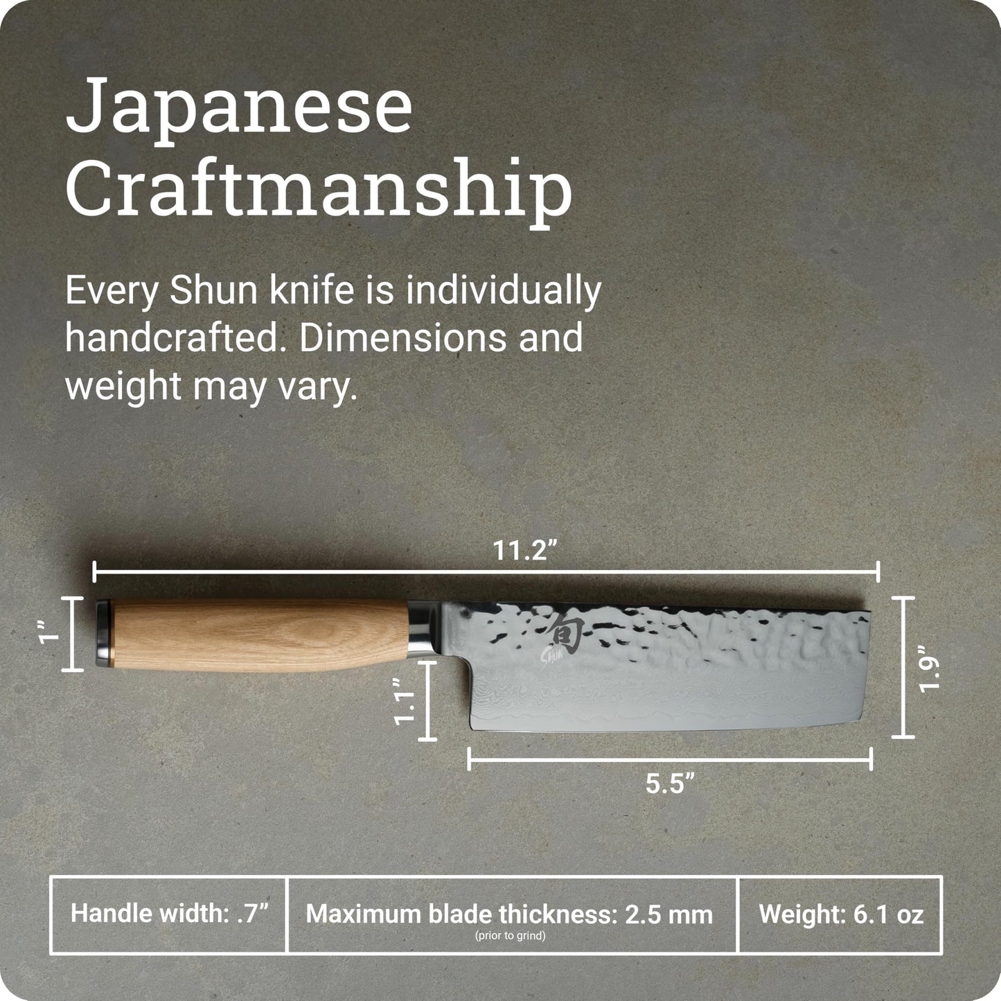 Shun Premier Blonde 5.5" Nakiri Knife, Handcrafted Japanese Vegetable Knife, VG-MAX Core with Damascus Stainless Steel Cladding, Pakkawood Handle, Slicing Tool for Professional and Home Chefs