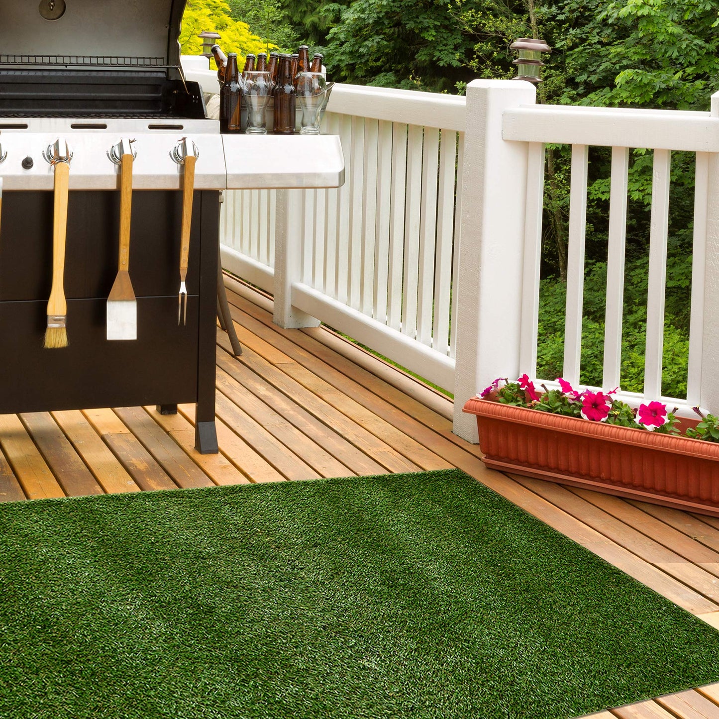 iCustomRug Ivy, Thick Realistic Grass Mats & Rugs 4' X 10' Synthetic Turf with Finished Edges, Indoor Outdoor Grass Pet Pad