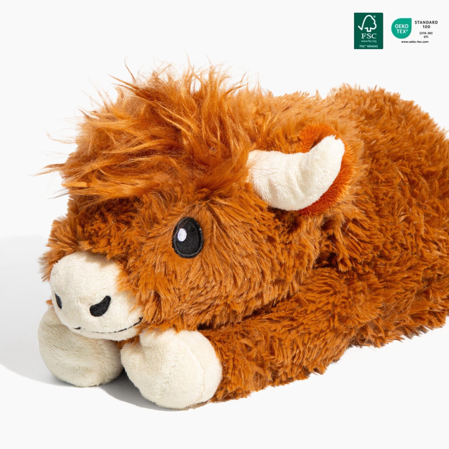 Brease 5 lb Unscented Weighted Brown Highland Cow Plush Toy - Large, Cozy Stuffed Animal for Comfort & Calm, Soft and Huggable Companion for Kids & Adults, Ideal Heavy Plushie for All Ages